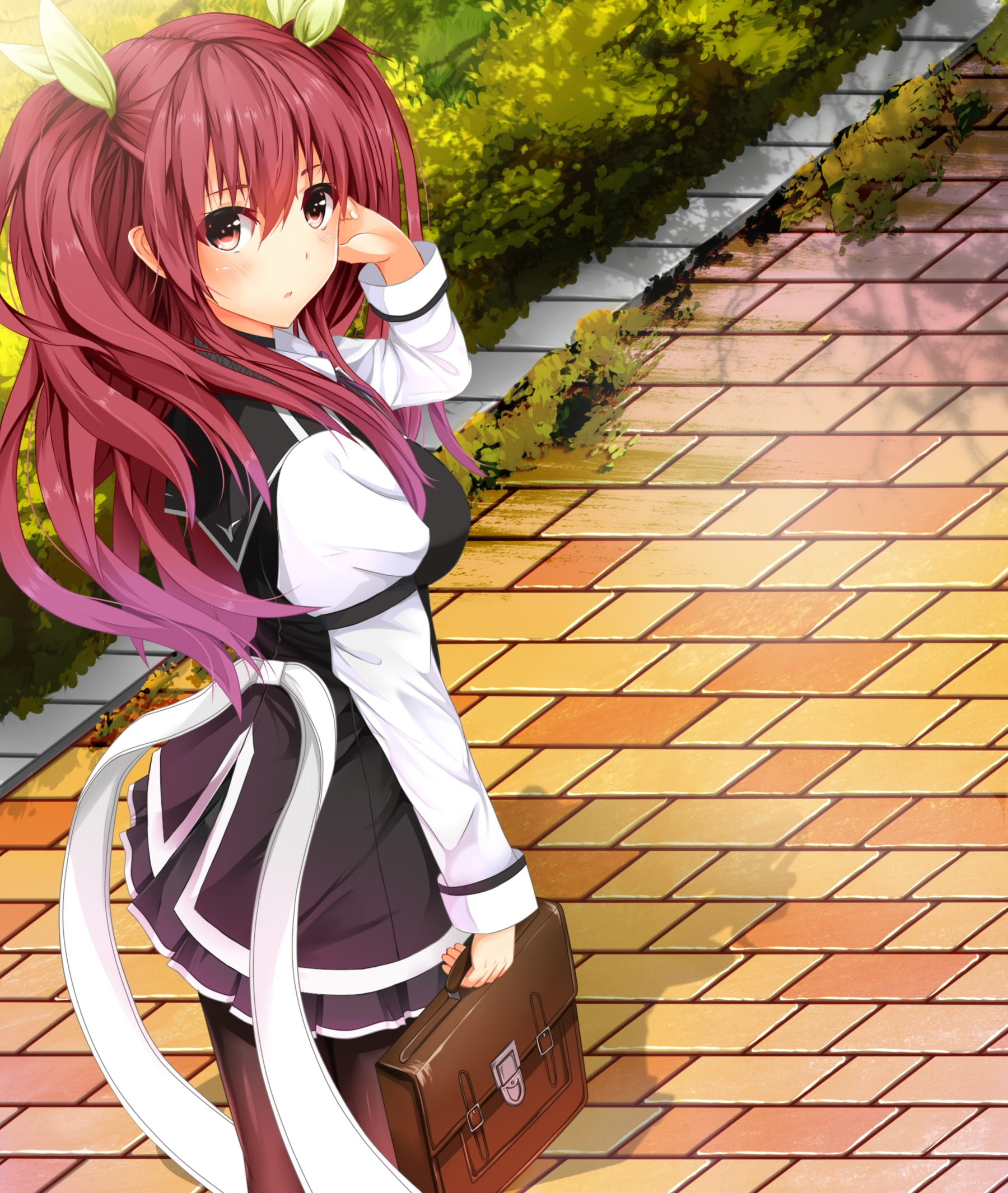 Stella Vermillion, long hair, anime girls, redhead, Rakudai Kishi No Cavalry, 1080P, red eyes, anime, Phone HD Wallpaper