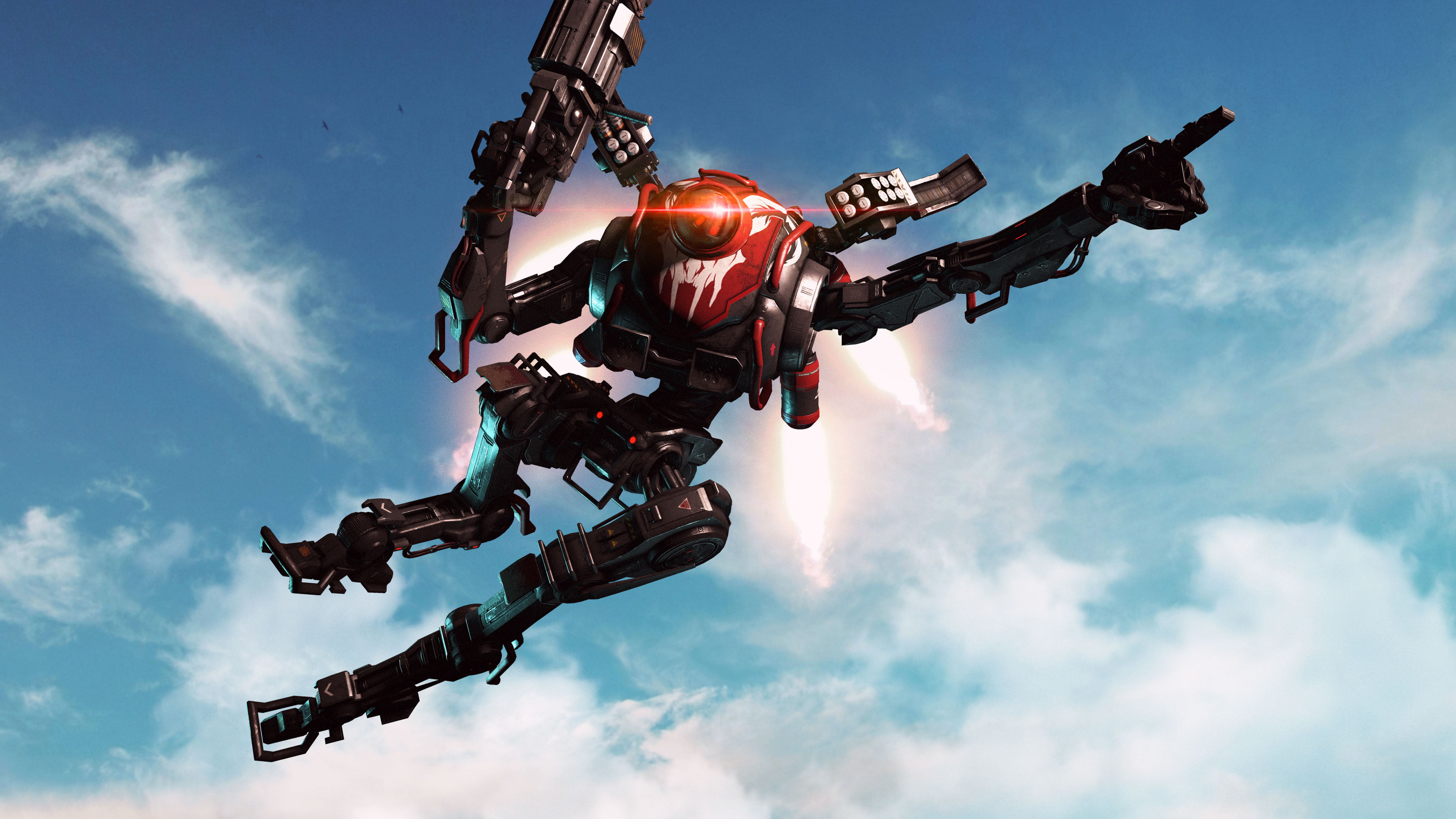 outdoors, leisure activity, mid adult, mid-air, joy, sky, sport, hd, 4k, 2018 games, titanfall 2, limb, cloud - sky, day, men, 4K, games, skydiving, digital composite, HD Wallpaper