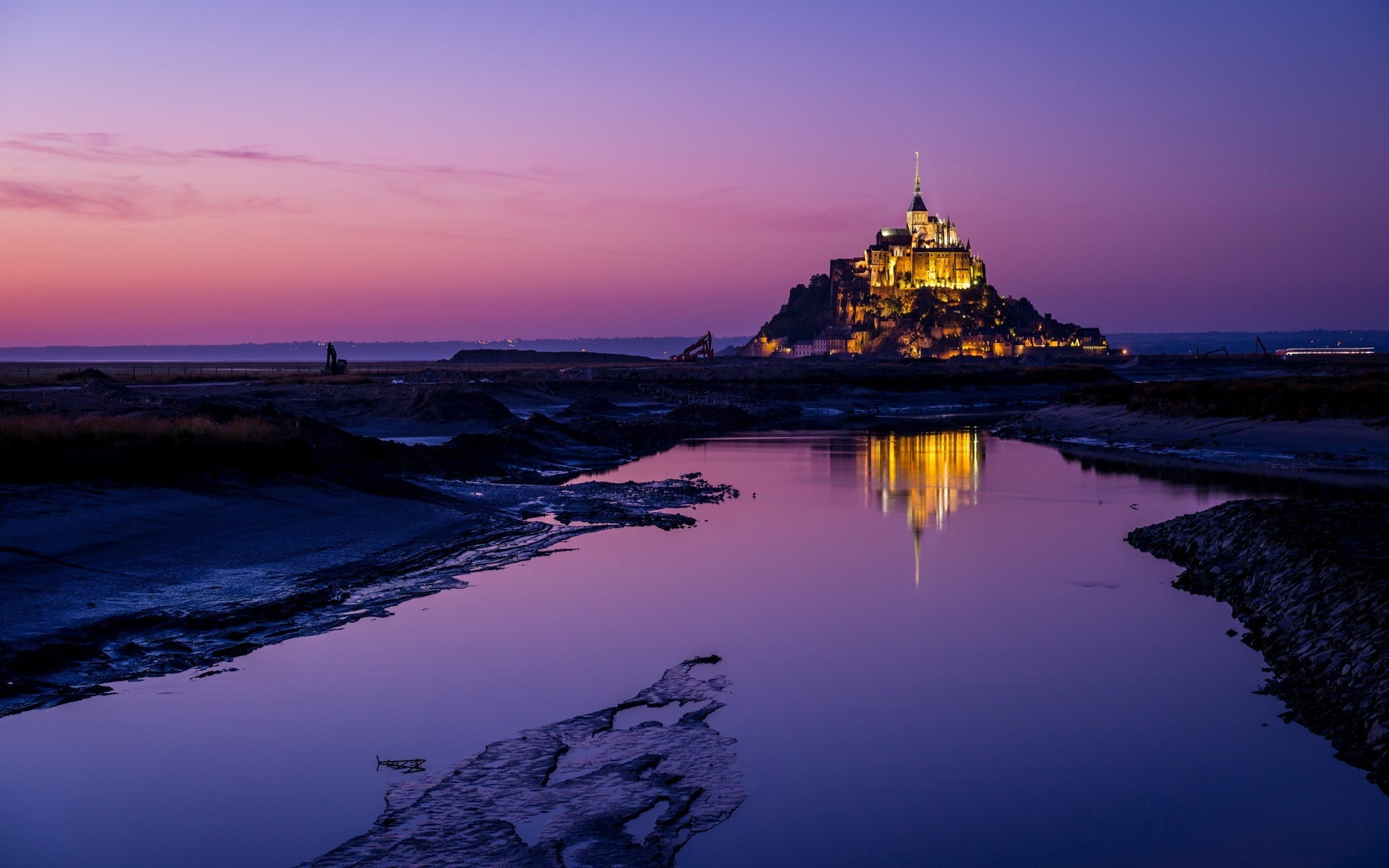 1080P, saint, michel, fortress, mont, HD Wallpaper