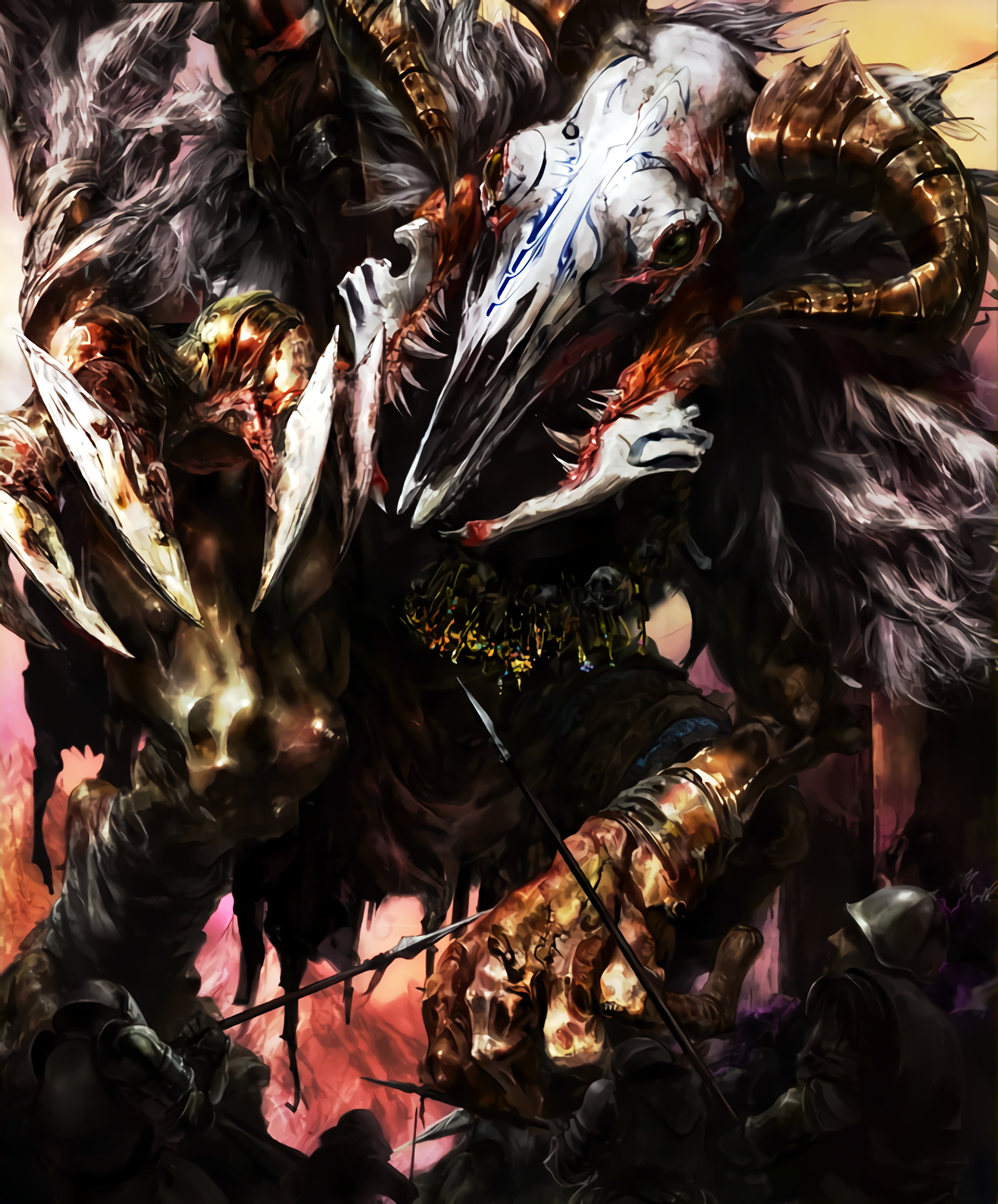 demon, Gruesome (Shingeki no Bahamut), 2K, Shingeki no Bahamut, Phone HD Wallpaper