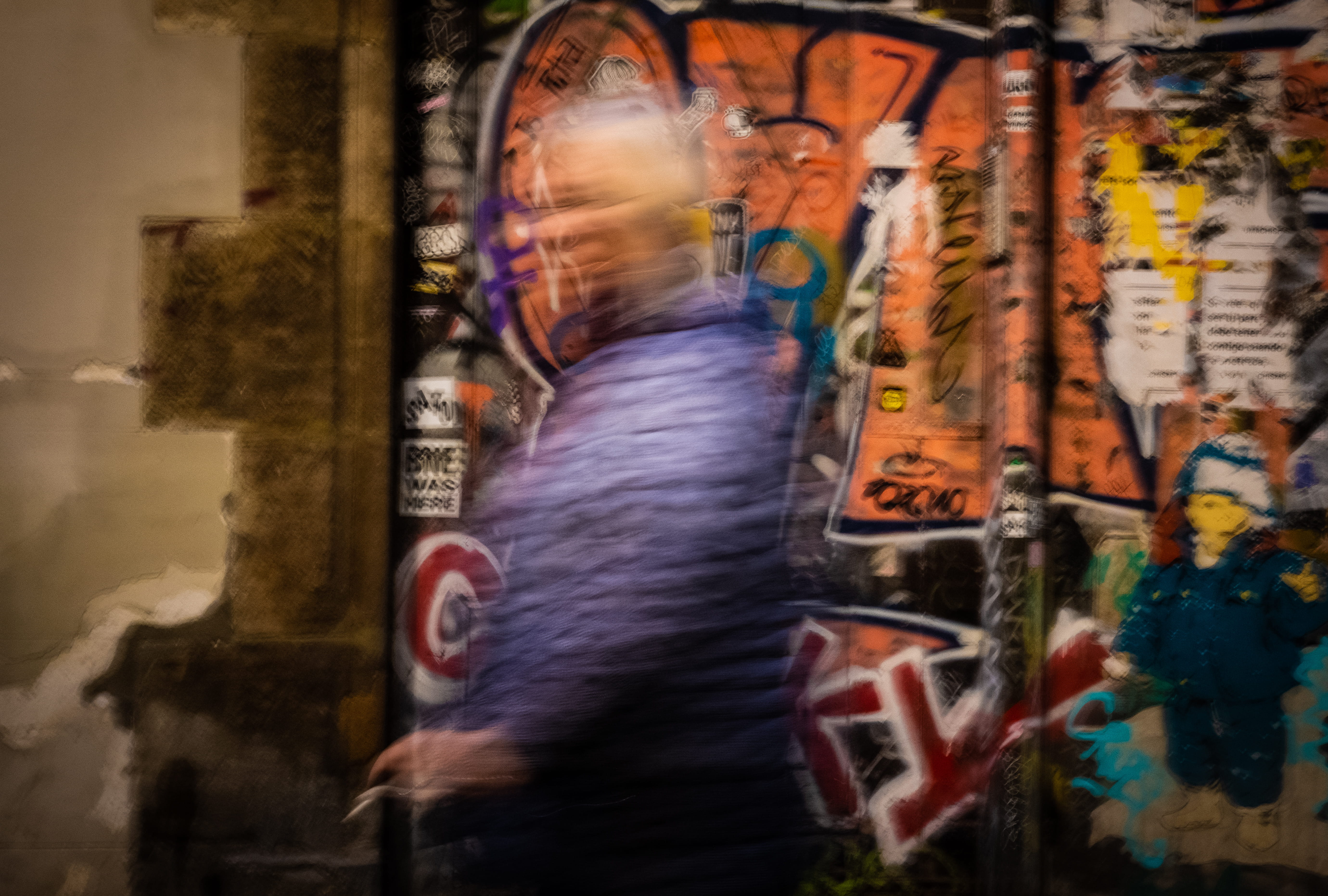 side view, slowshutter, wall, lifestyles, one person, speed, occupation, motion, machine, jacket, urban, blurred motion, apparel, coat, multicolored, men, HD Wallpaper