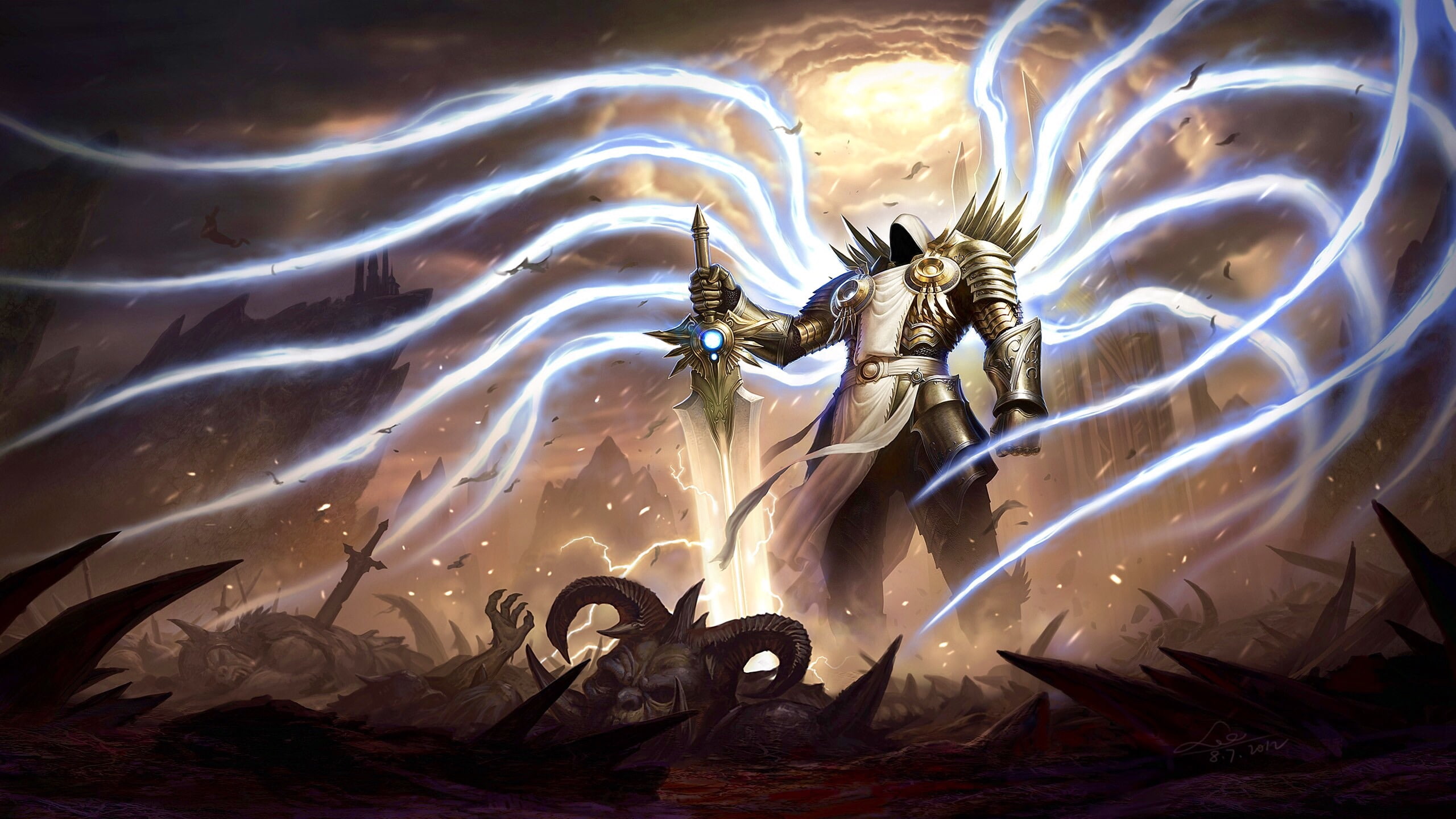 2K, wings, archangel, Diablo III, Diablo, tyrael, HD Wallpaper