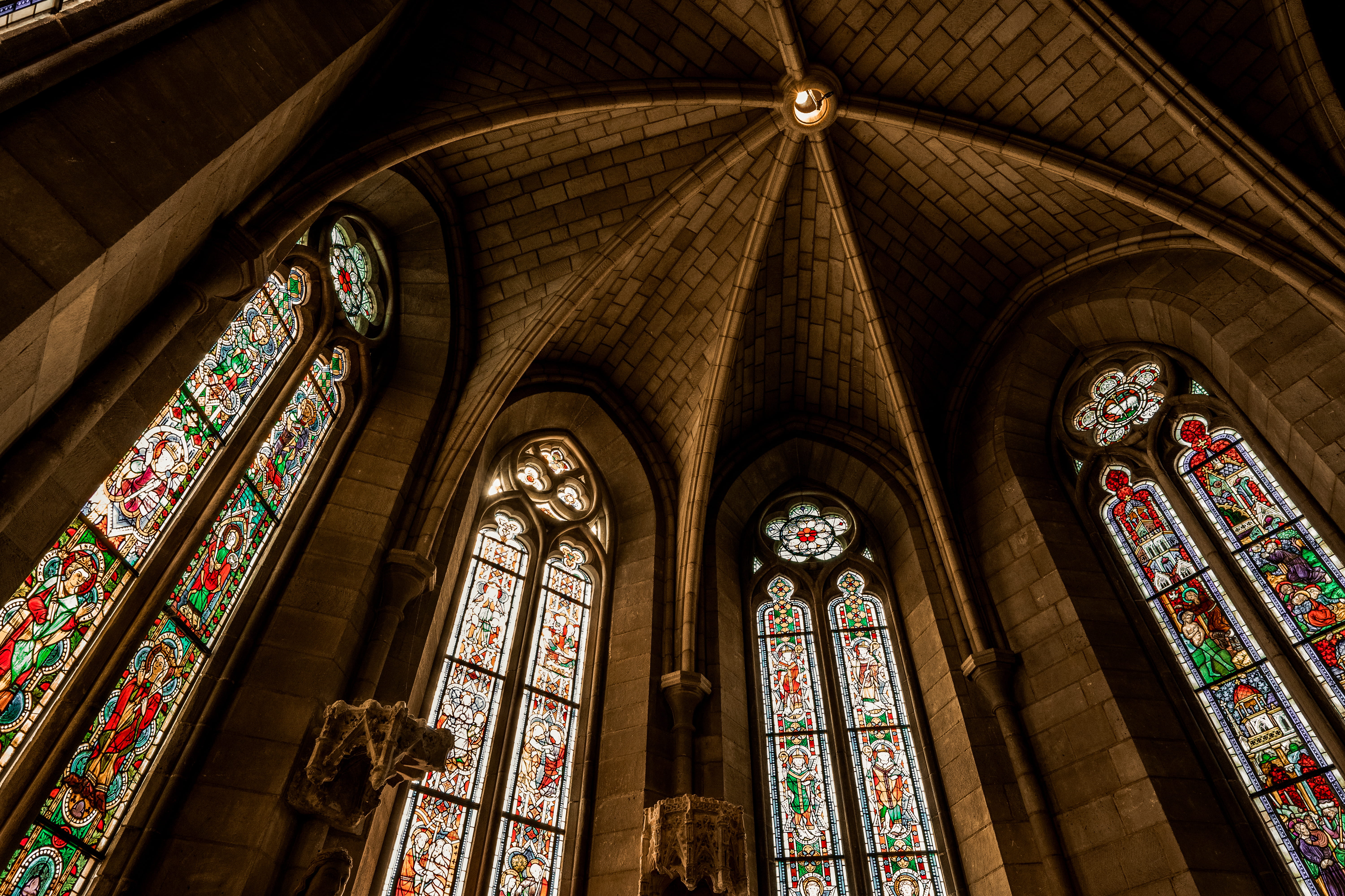 angel, arch, 5K, church, vault ceiling, belief, bronze, architecture, spirituality, arched, building, crypt, altar, temple, ceiling, place of worship, HD Wallpaper