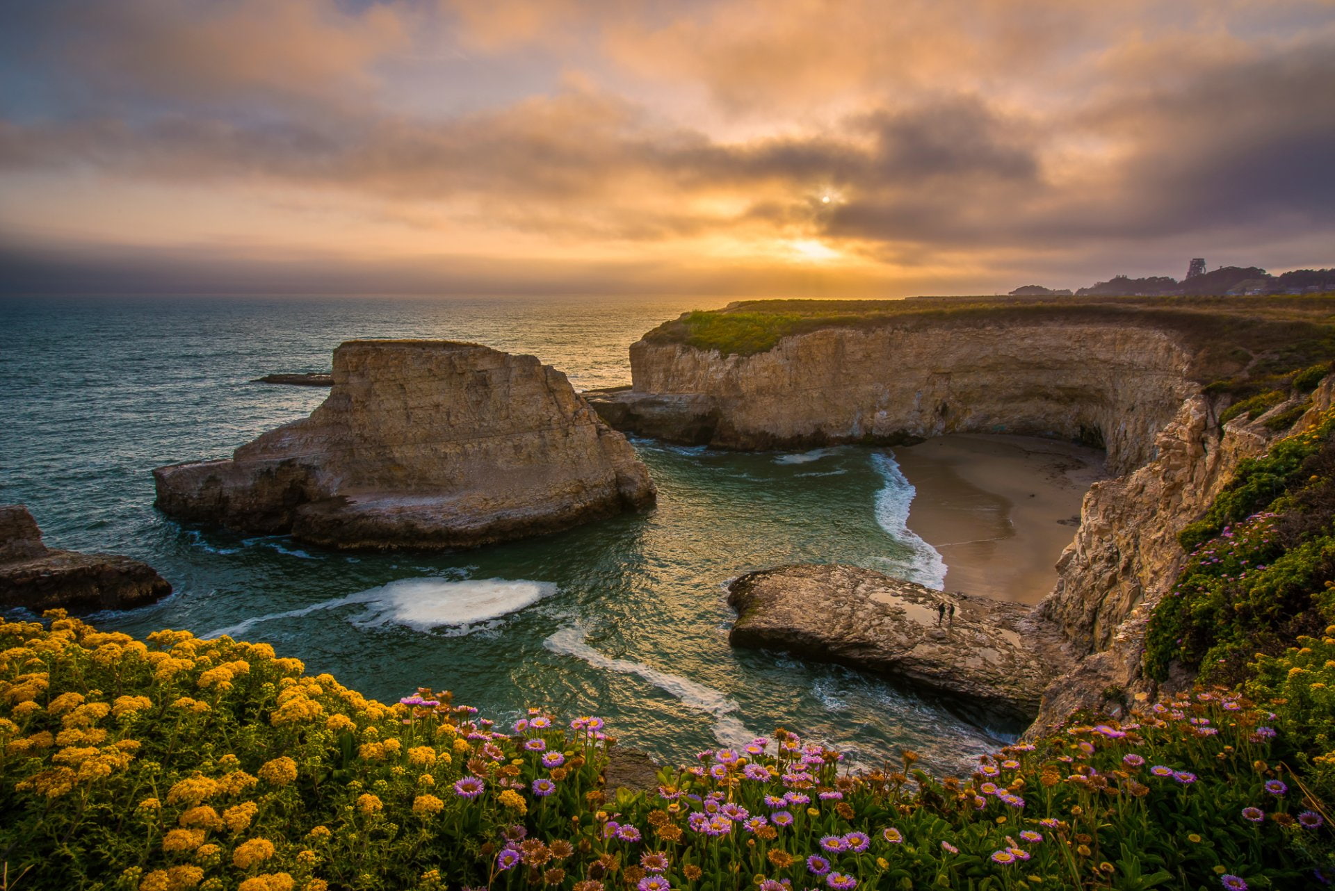 Sea, Earth, Rock, Coast, Coastline, Shark Fin Cove, Ocean, Santa Cruz, Cove, California, 1080P, HD Wallpaper