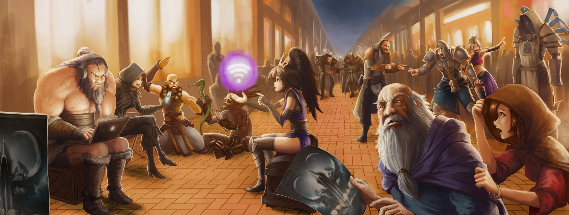 Wizard (Diablo III), adult, young men, Diablo III, musician, Diablo, city, Tyrael (Diablo III), real people, women, Leah (Diablo III), panoramic, large group of people, HD Wallpaper