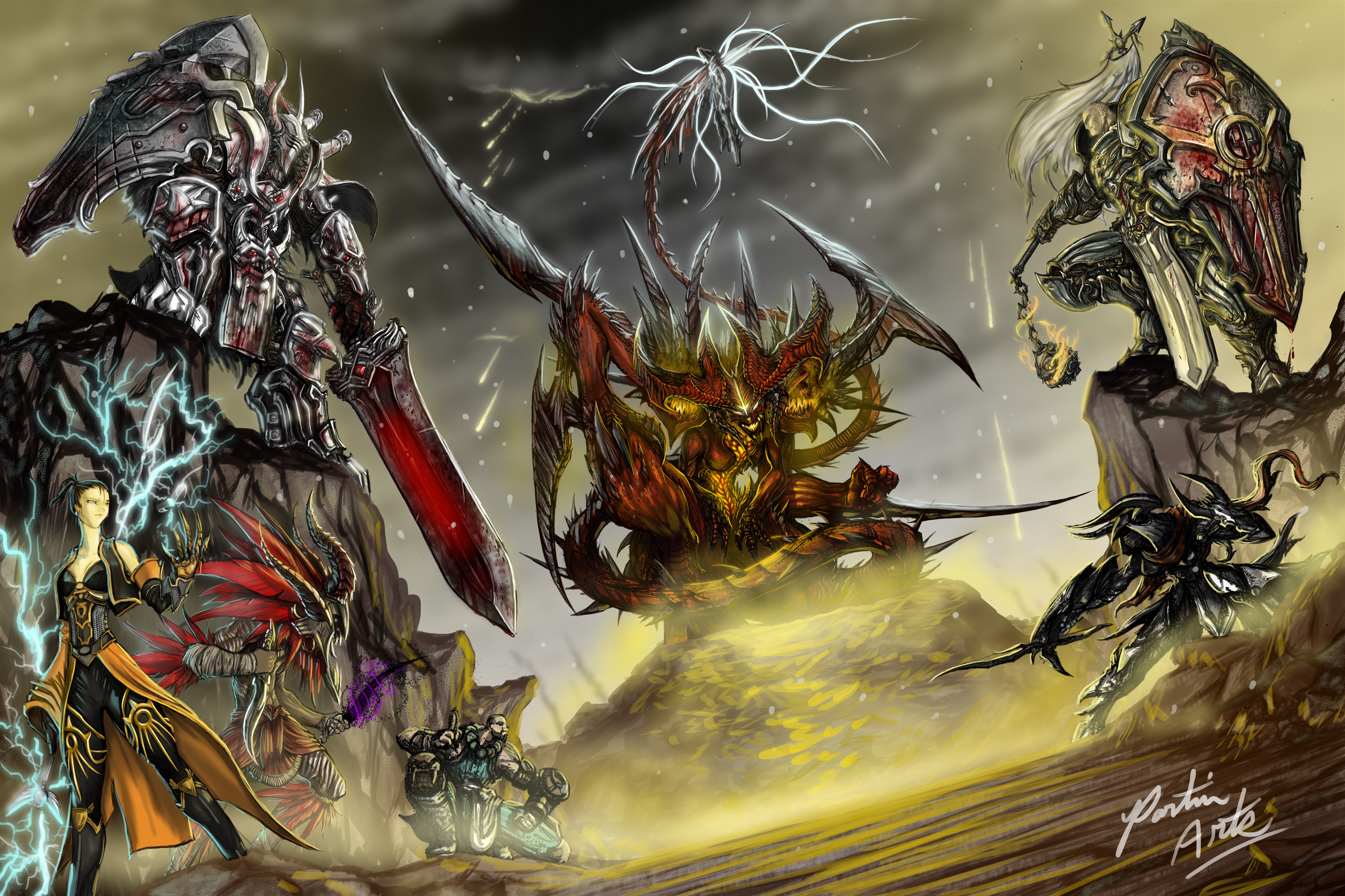 Diablo, Barbarian (Diablo III), 5K, Diablo III: Reaper Of Souls, Crusader (Diablo III), Wizard (Diablo III), Witch Doctor (Diablo III), Demon Hunter (Diablo III), HD Wallpaper