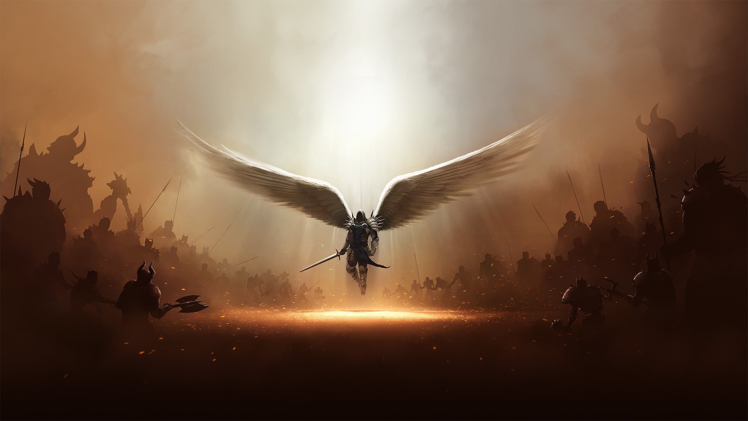 Pc, games, 2K, angels, Iii, Diablo, tyrael, video, archangel, HD Wallpaper