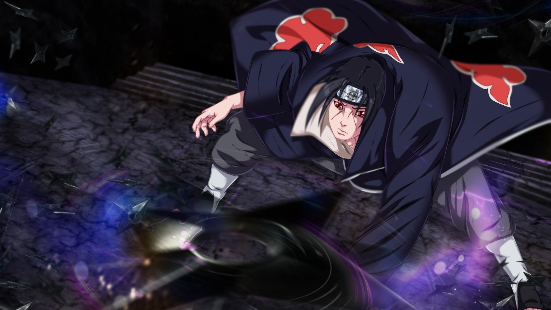 anime, akatsuki, shippuden, sharigan, eyes, 1080P, itachi, shuriken, naruto, HD Wallpaper