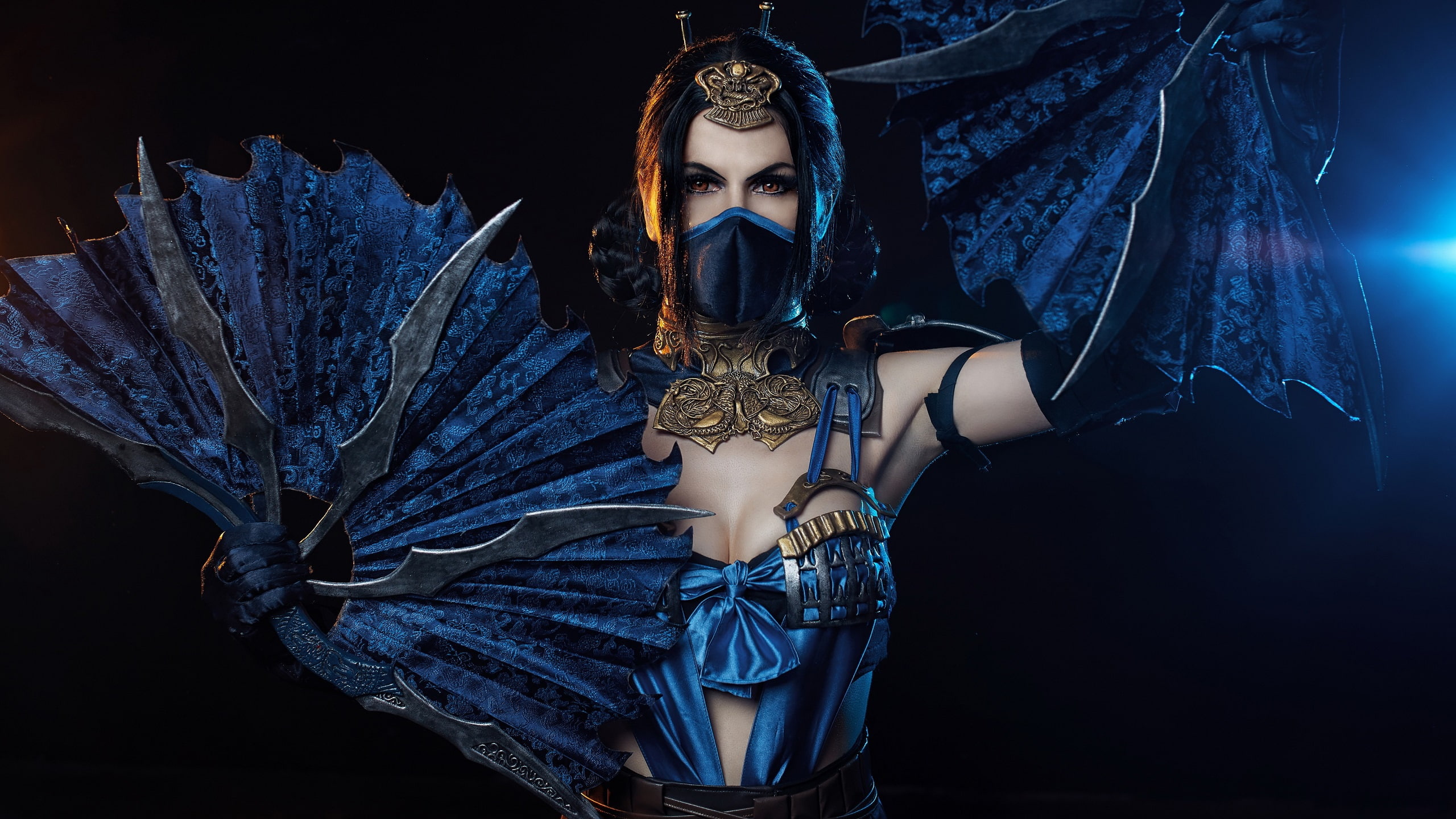 girl, cosplay, mask, 2K, shuriken, HD Wallpaper