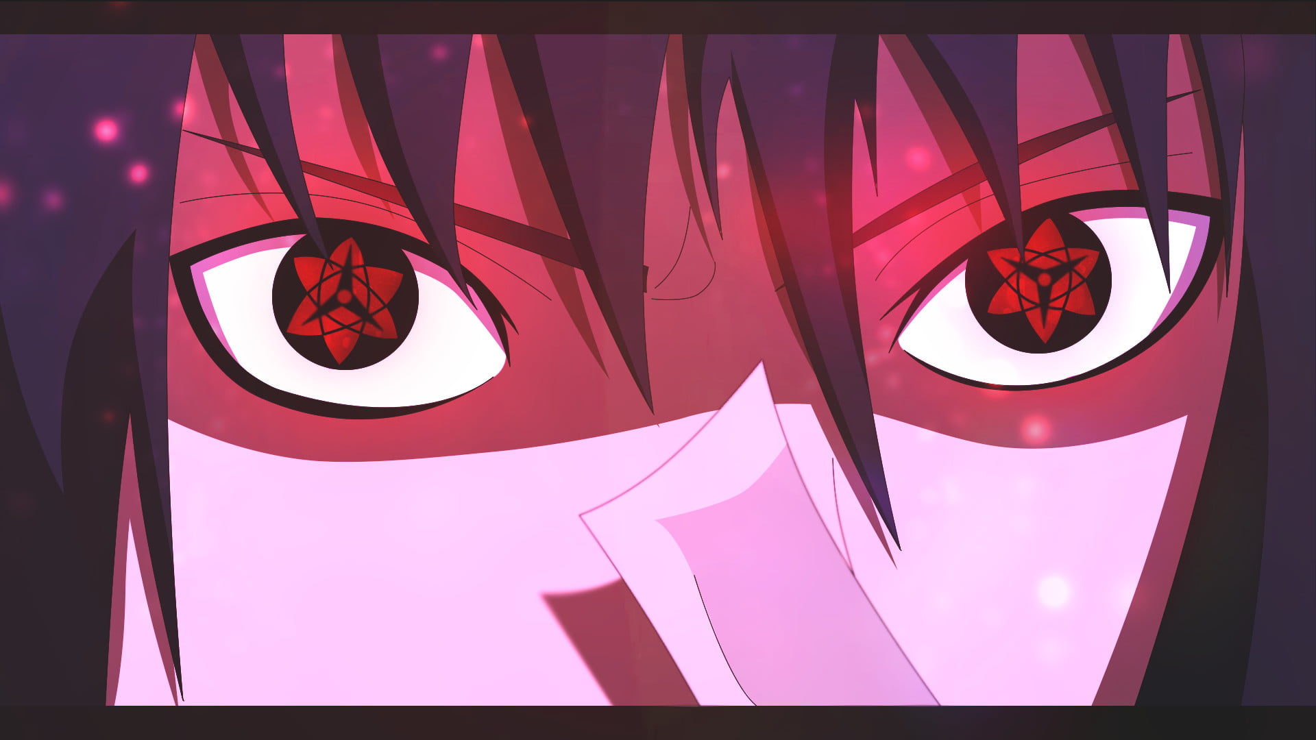 artwork, 1080P, shuriken, Uchiha Sasuke, illustration, red eyes, Naruto (anime), HD Wallpaper