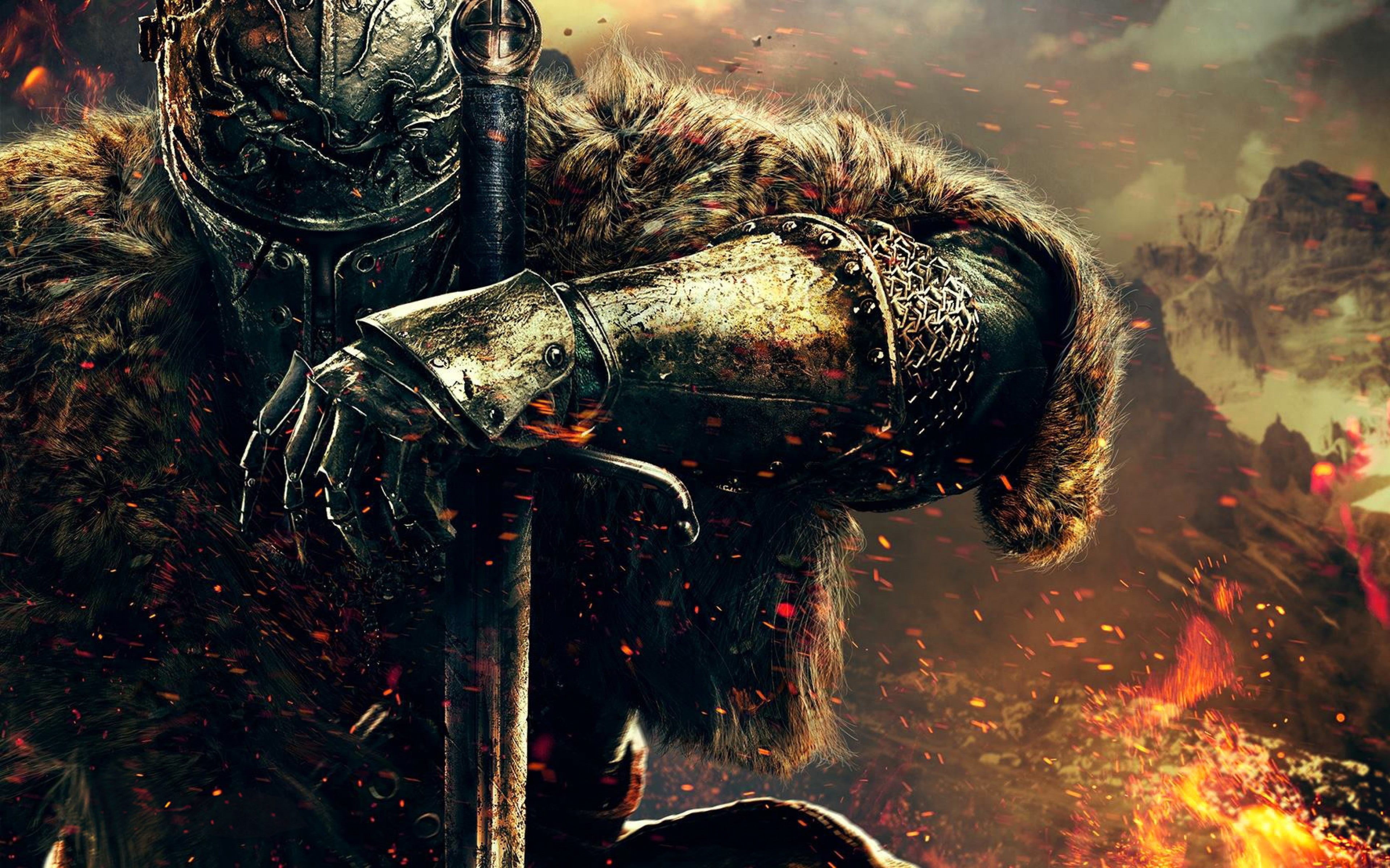 dark souls ii, namco bandai games, Download 3840x2400 Dark souls ii, dark souls backgrounds, warrior, from software, knight, 4K, HD Wallpaper