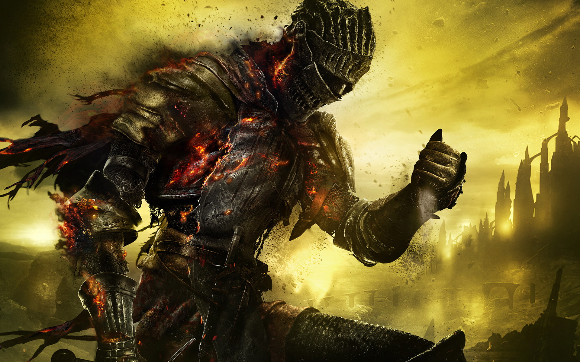knight, Namco Bandai Games, Dark Souls 3, holes, armor, the sky, 1080P, warrior, From Software, HD Wallpaper