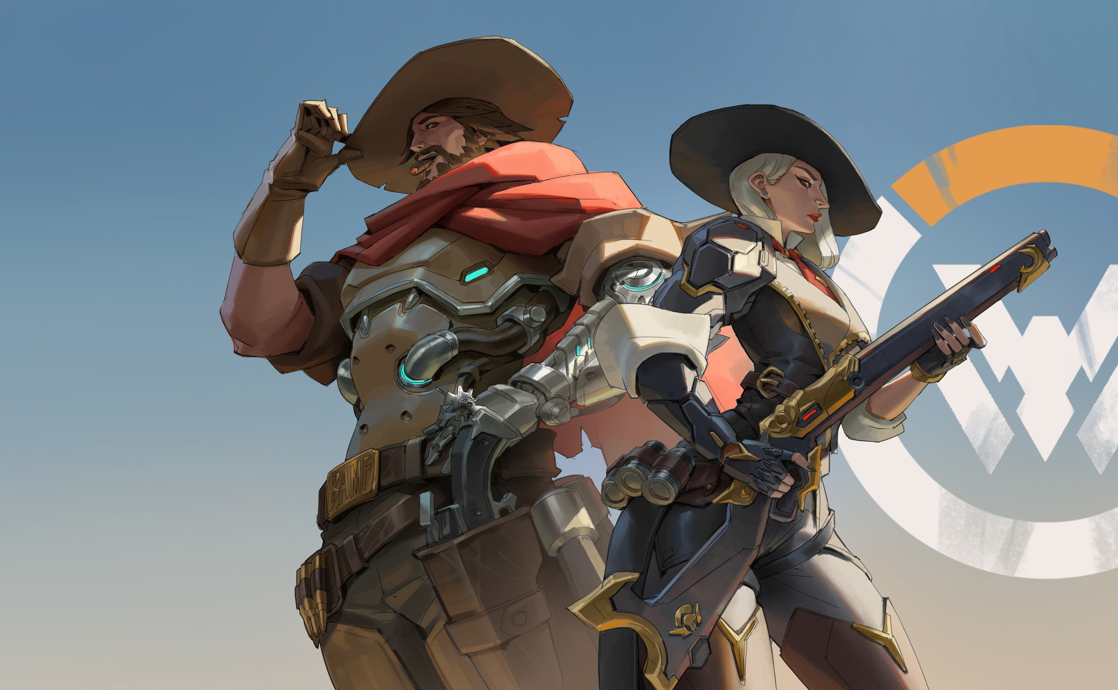 McCree (Overwatch), Cowboy, Overwatch, Video Game, Ashe (Overwatch), Rifle, Hat, 1080P, HD Wallpaper