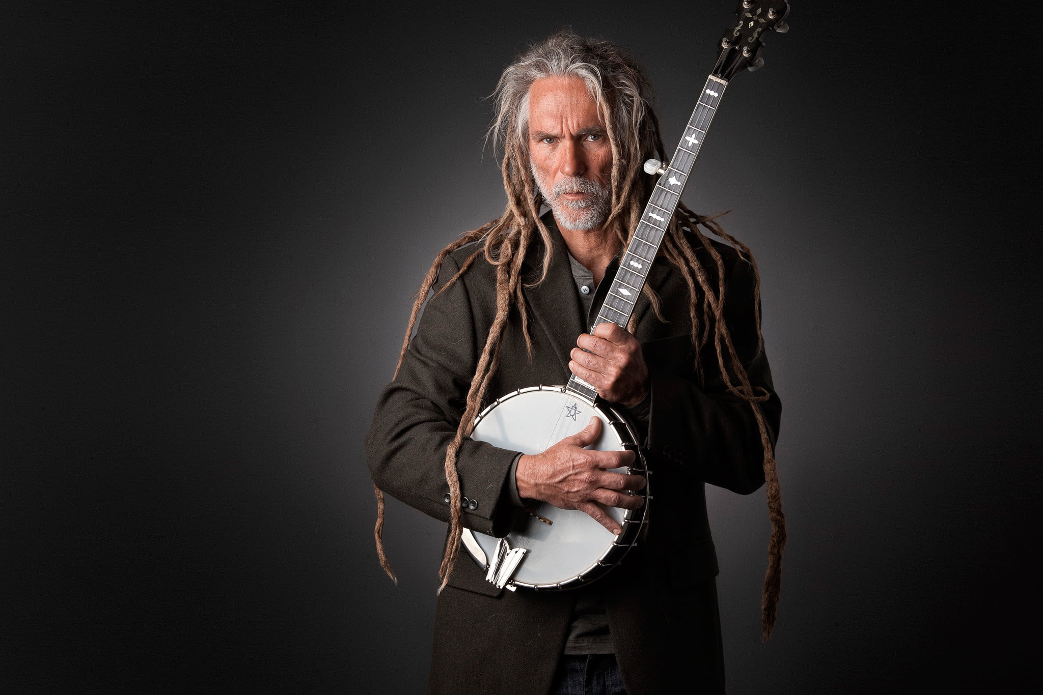 1080P, Studio, portrait, musician, banjo, HD Wallpaper
