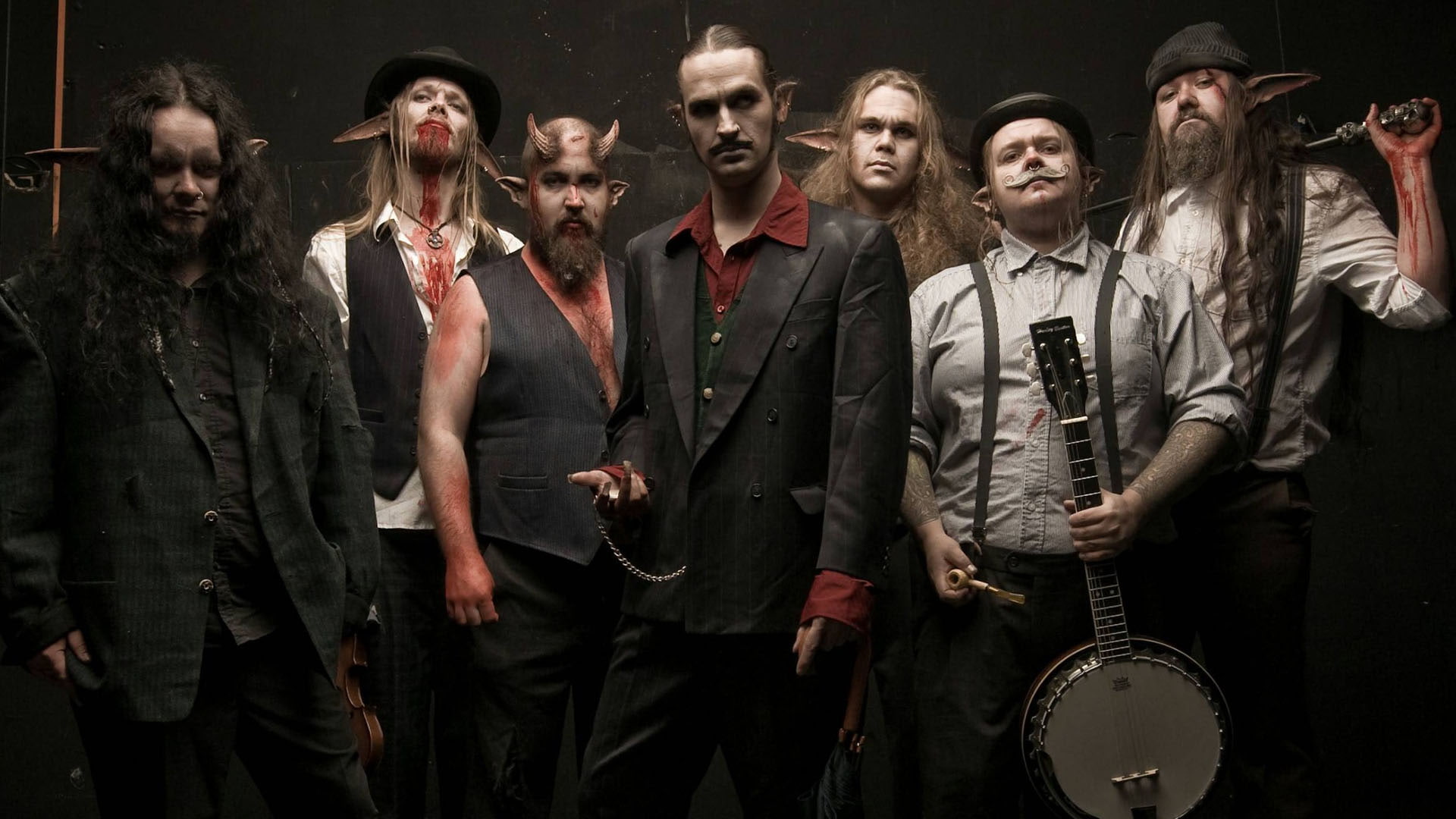 finntroll, black, banjo, folk, 1080P, viking, guitars, metal, guitar, heavy, HD Wallpaper