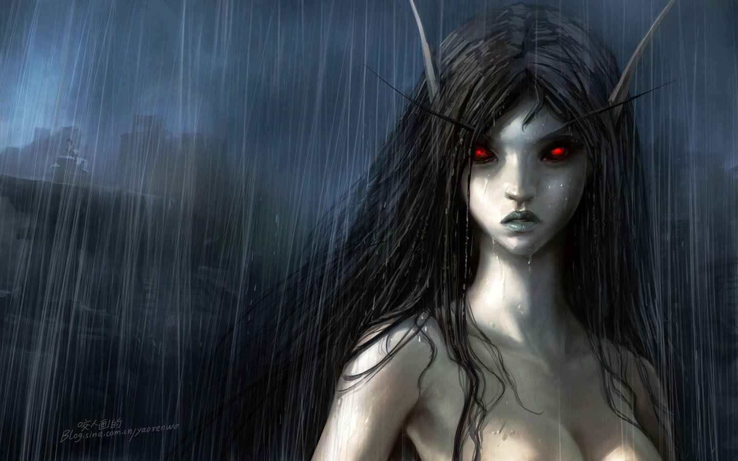artwork, long, ears, rain, hd, video, games, wet, x, Video Games, world, 720P, warcraft, art, HD Wallpaper