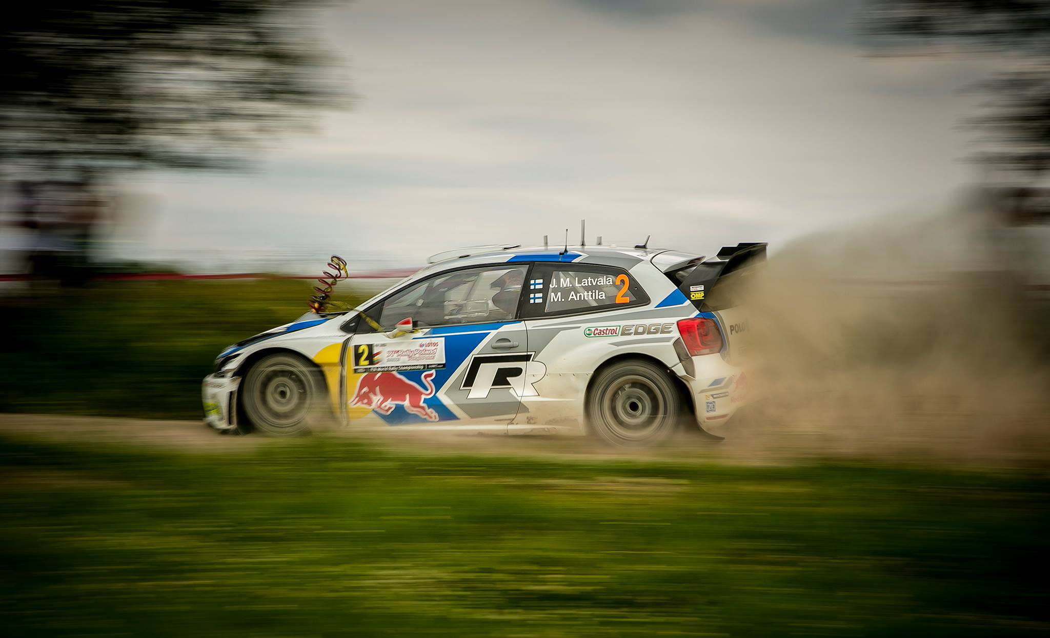 gravel, 1080P, spring, jari-matti latvala, Volkswagen, grass, wrc, Polo, dust, HD Wallpaper