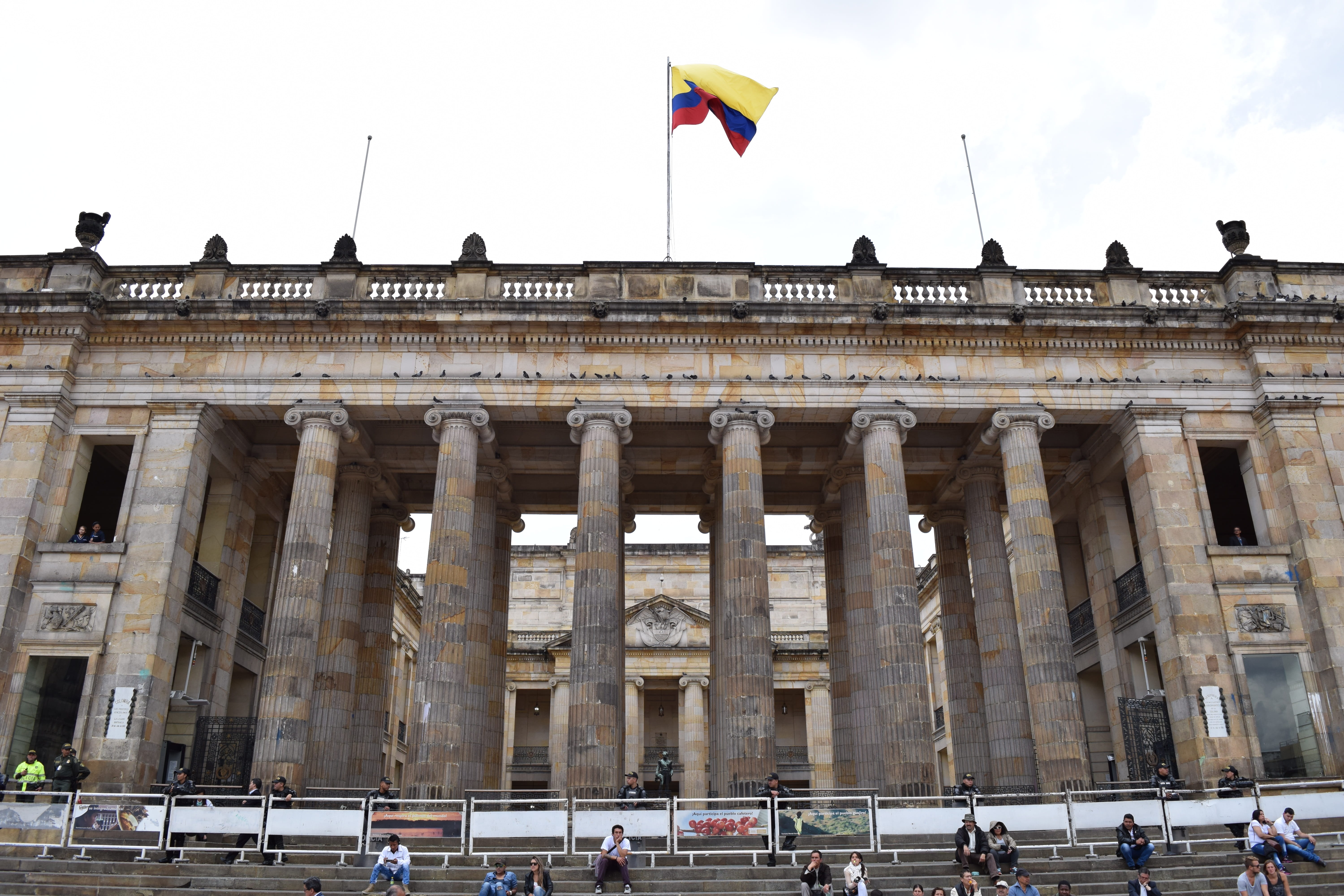 flag, bolivar plaza, chapinero, travel Locations, building Exterior, europe, group of people, architecture, travel, real people, crowd, museum, travel destinations, HD Wallpaper