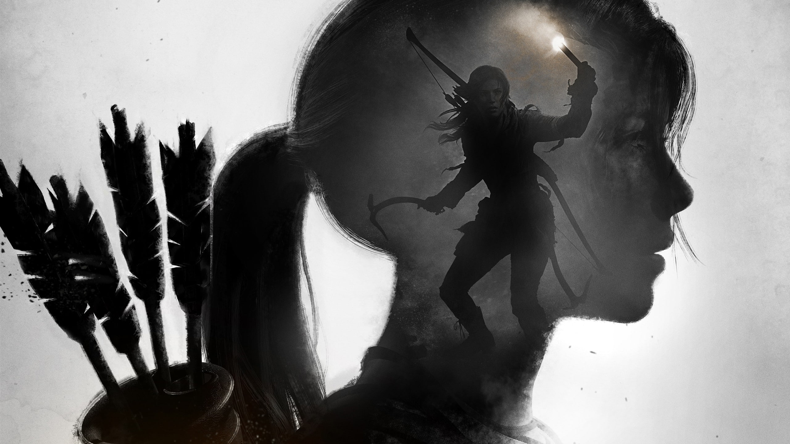 DLC, monochrome, Rise of the Tomb Raider, 2K, HD Wallpaper