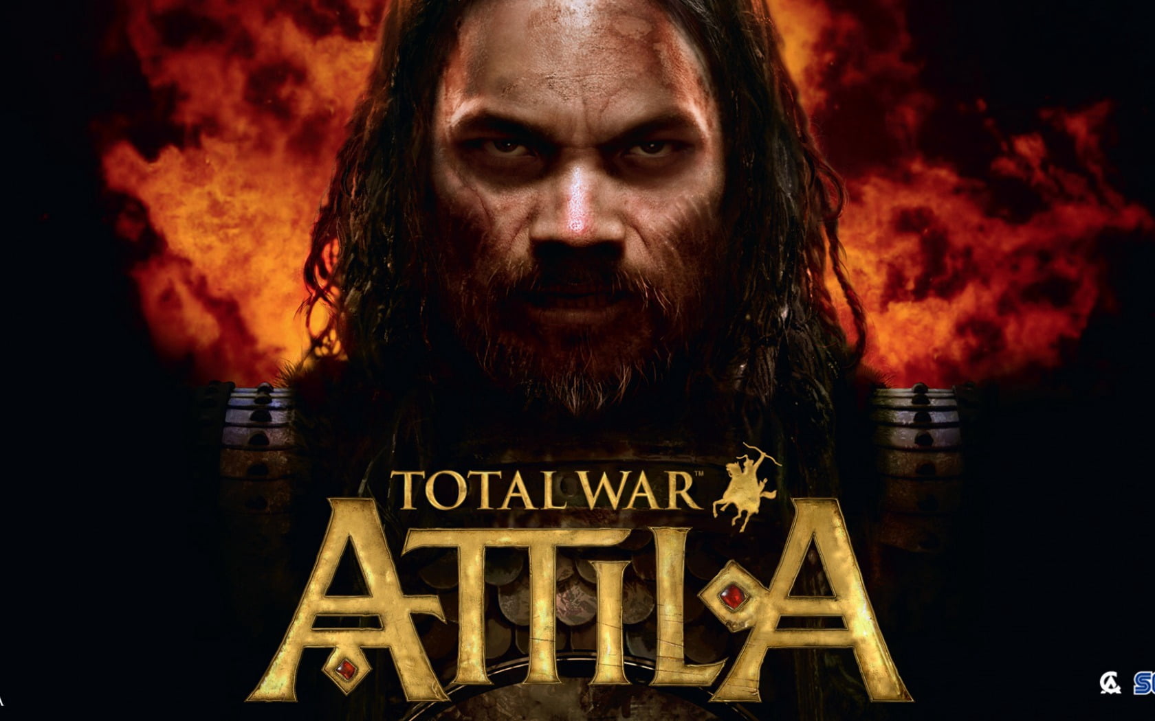 zombie, aggression, fire - natural phenomenon, horror, portrait, emotion, strategy, text, the creative assembly, attila, total, negative emotion, beard, HD Wallpaper