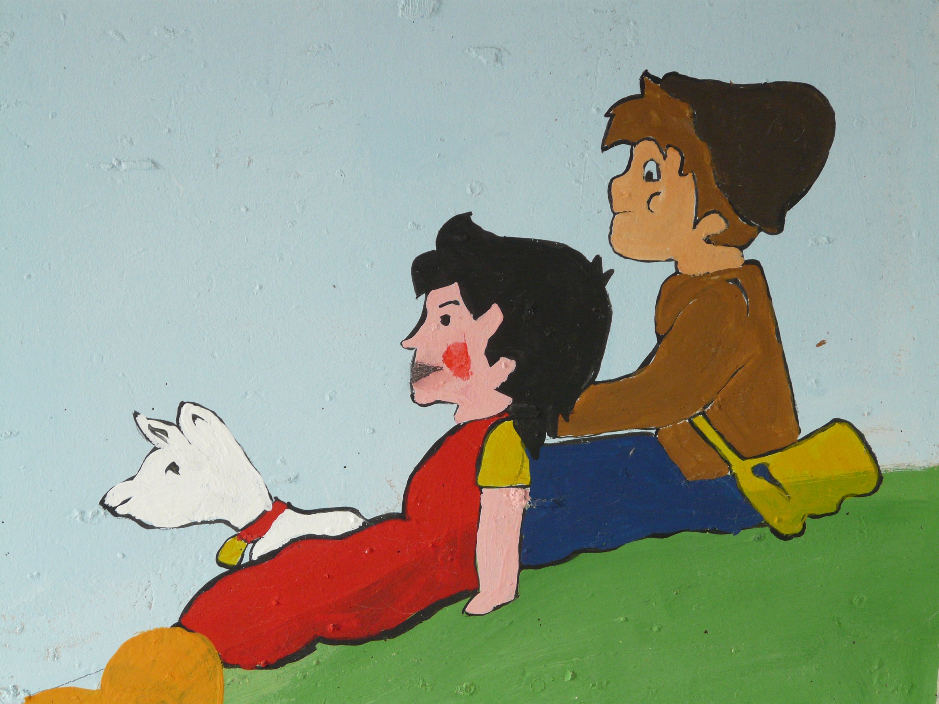male likeness, wall - building feature, mural, comic, cartoon character, geissenpeter, indoors, wall, no people, drawing, ziegenpeter, female likeness, HD Wallpaper