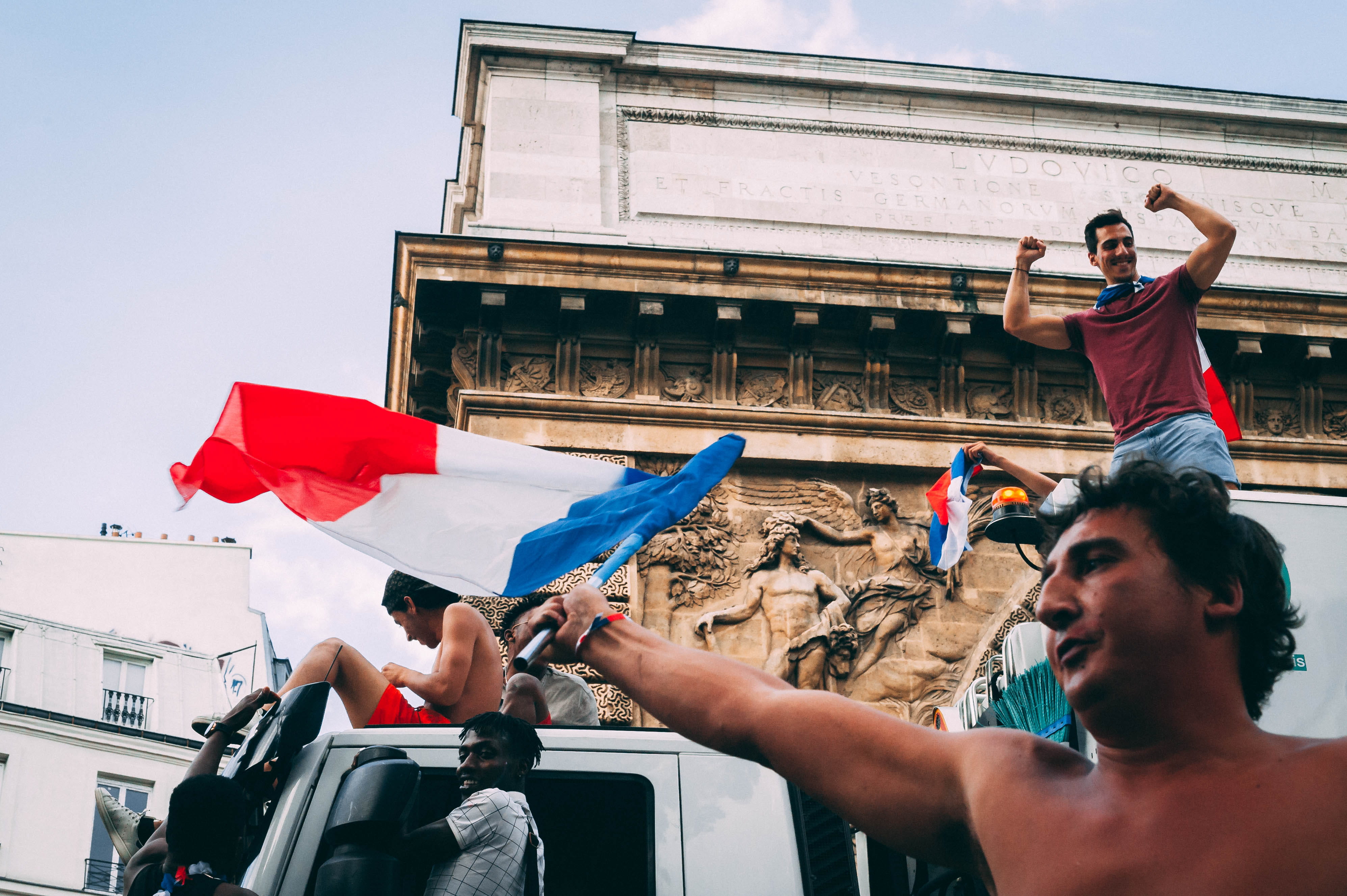 arm, finger, worldcup, men, france, person, truck, holding, photo, shorts, paris, johanna buguet, triumph, 4K, leisure activity, low angle view, symbol, HD Wallpaper