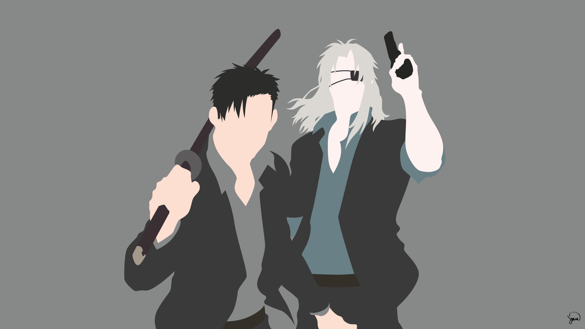 Arcangelo Worick, costume, adult, holding, gesturing, mammal, 1080P, anime, silhouette, togetherness, indoors, lifestyles, studio shot, women, people, HD Wallpaper