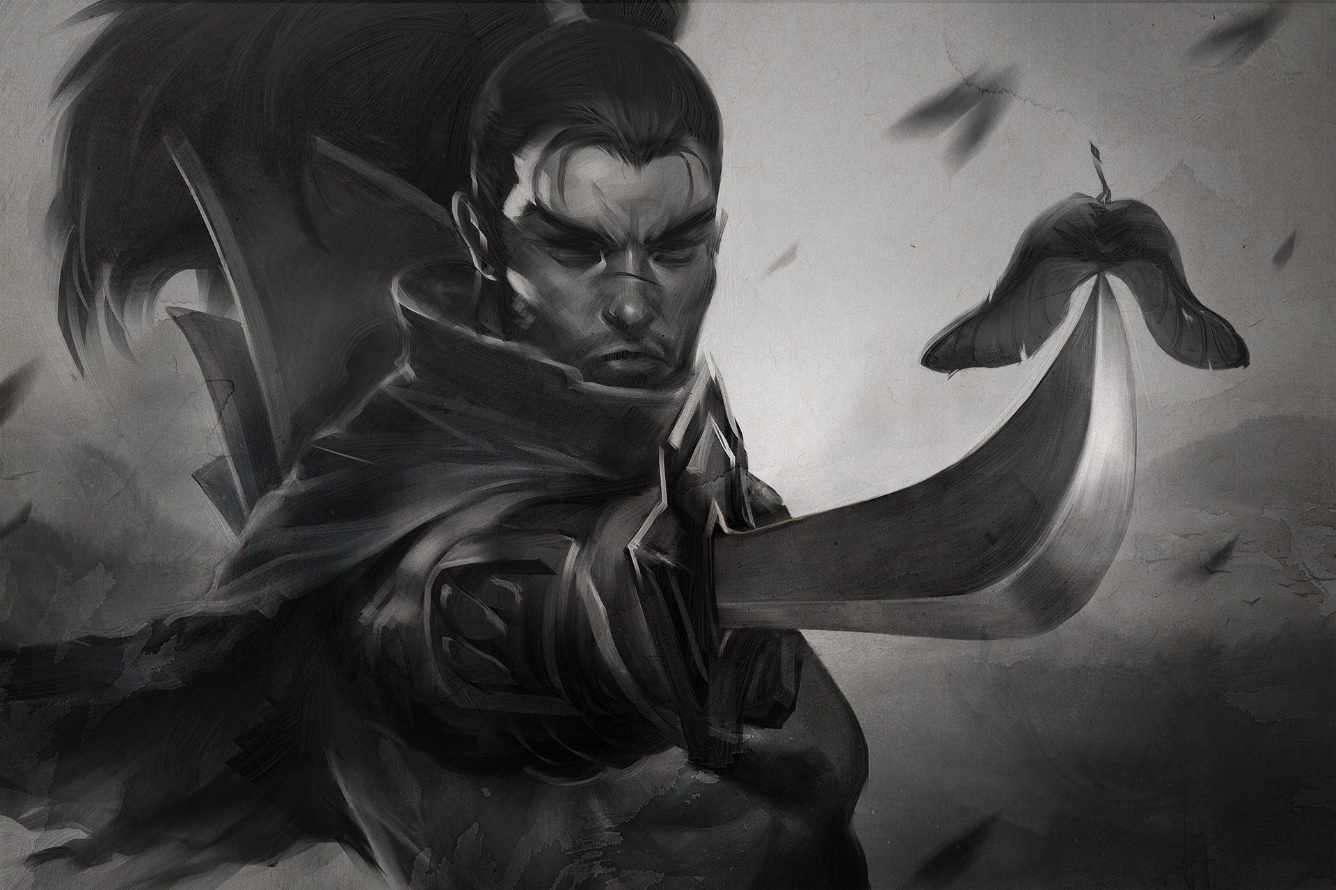 LOL, 1080P, figure, League of Legends, warrior, sword, Samurai, Yasuo, HD Wallpaper