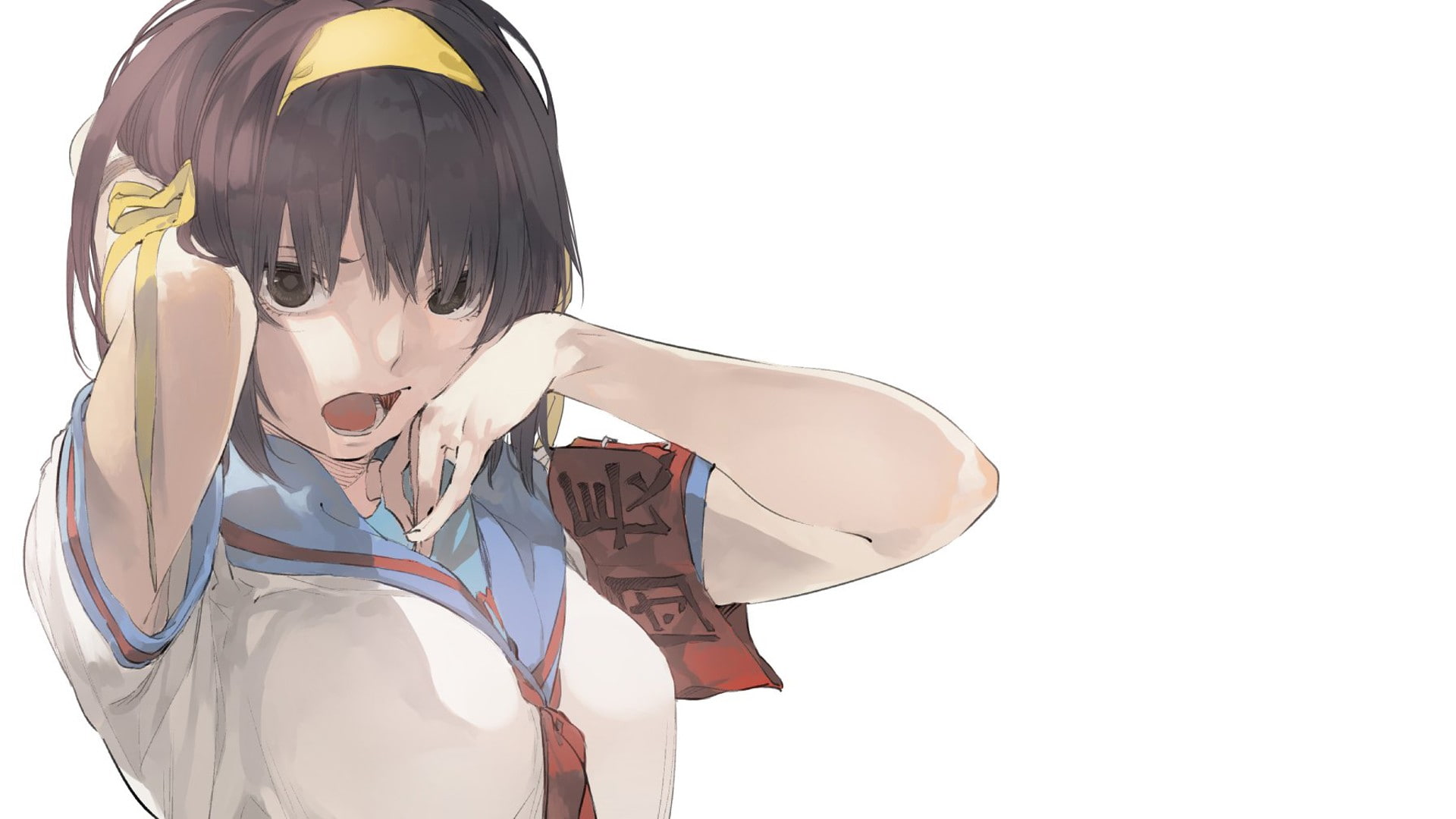 The Melancholy of Haruhi Suzumiya, artwork, anime girls, Suzumiya Haruhi, 1080P, HD Wallpaper