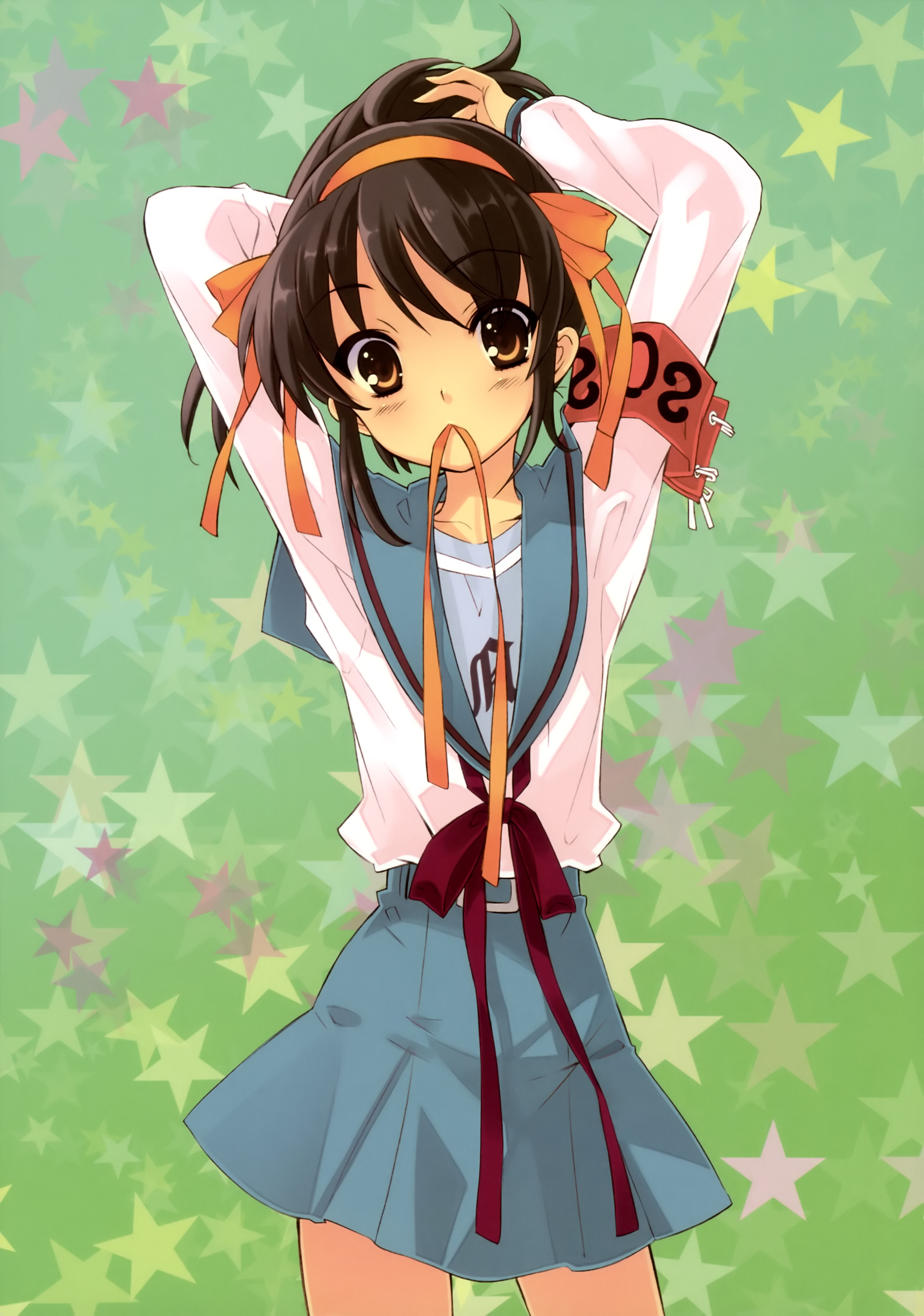 humor, standing, multi colored, nature, 5K, Suzumiya Haruhi, fun, close-up, one person, art and craft, anime girls, representation, outdoors, The Melancholy of Haruhi Suzumiya, Phone HD Wallpaper