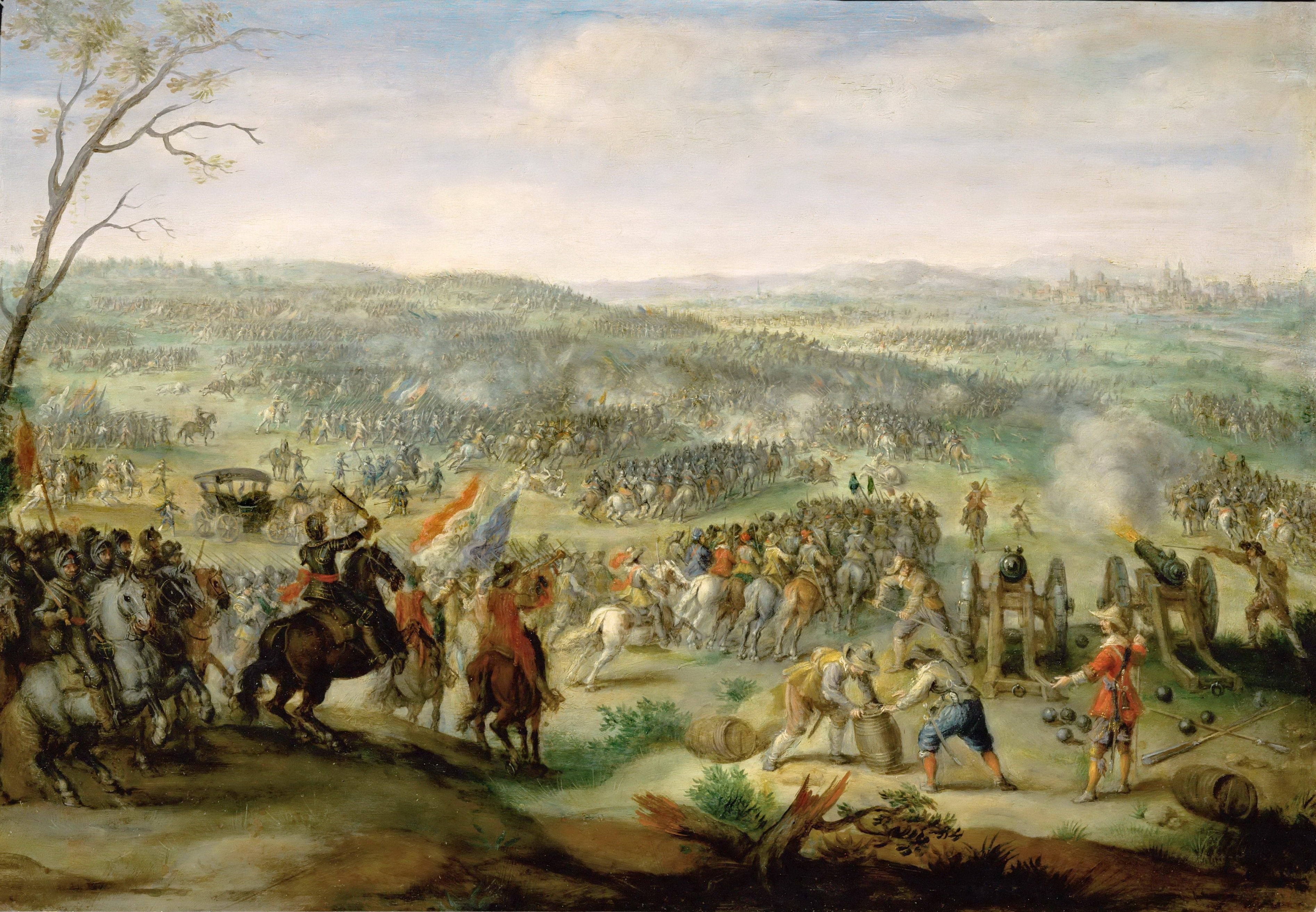 medieval, Flemish painter, oil, Peter Snayers, 2K, horses, " The battle of White Mountain near Prague", canvas, riding, knights, picture, HD Wallpaper