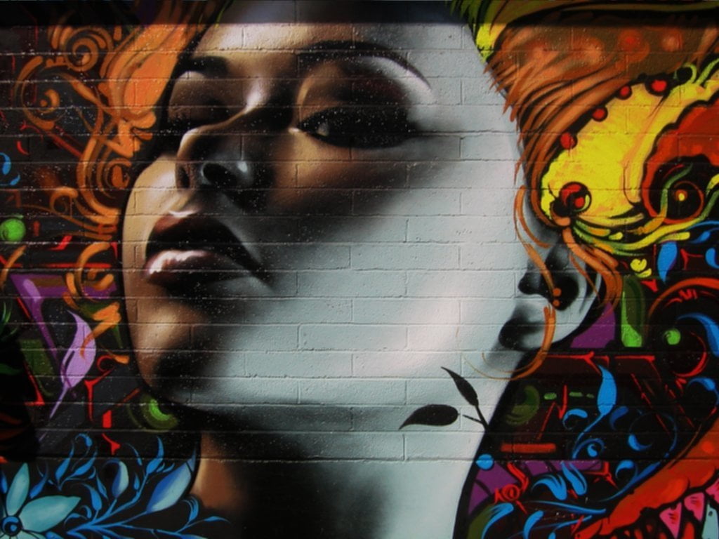 Woman, mural, adult, multi Colored, representation, human Face, Face, people, close-up, Graffiti, female likeness, body part, paint, human representation, HD Wallpaper