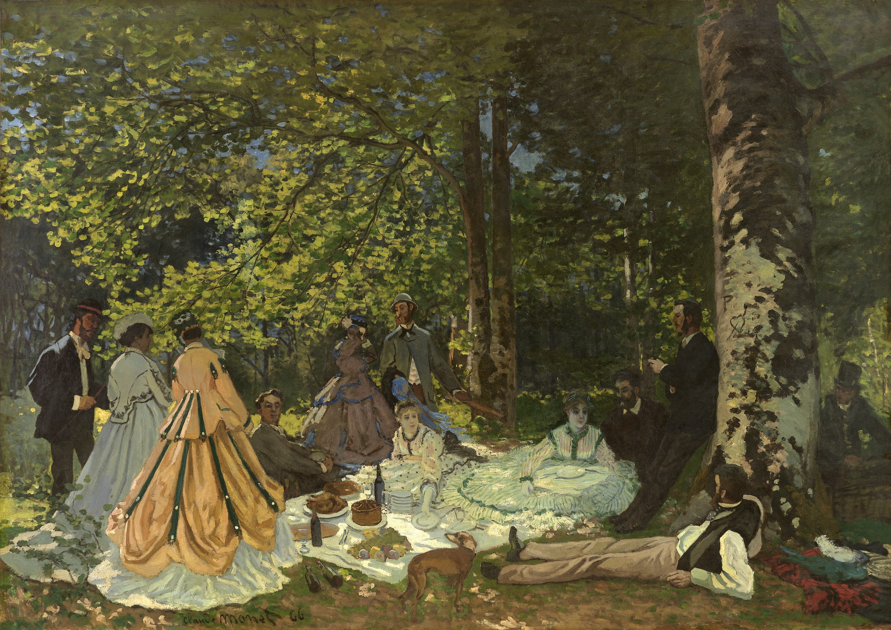 2K, Breakfast on the grass, The luncheon on the grass, State Museum of fine arts, Claude Monet, HD Wallpaper