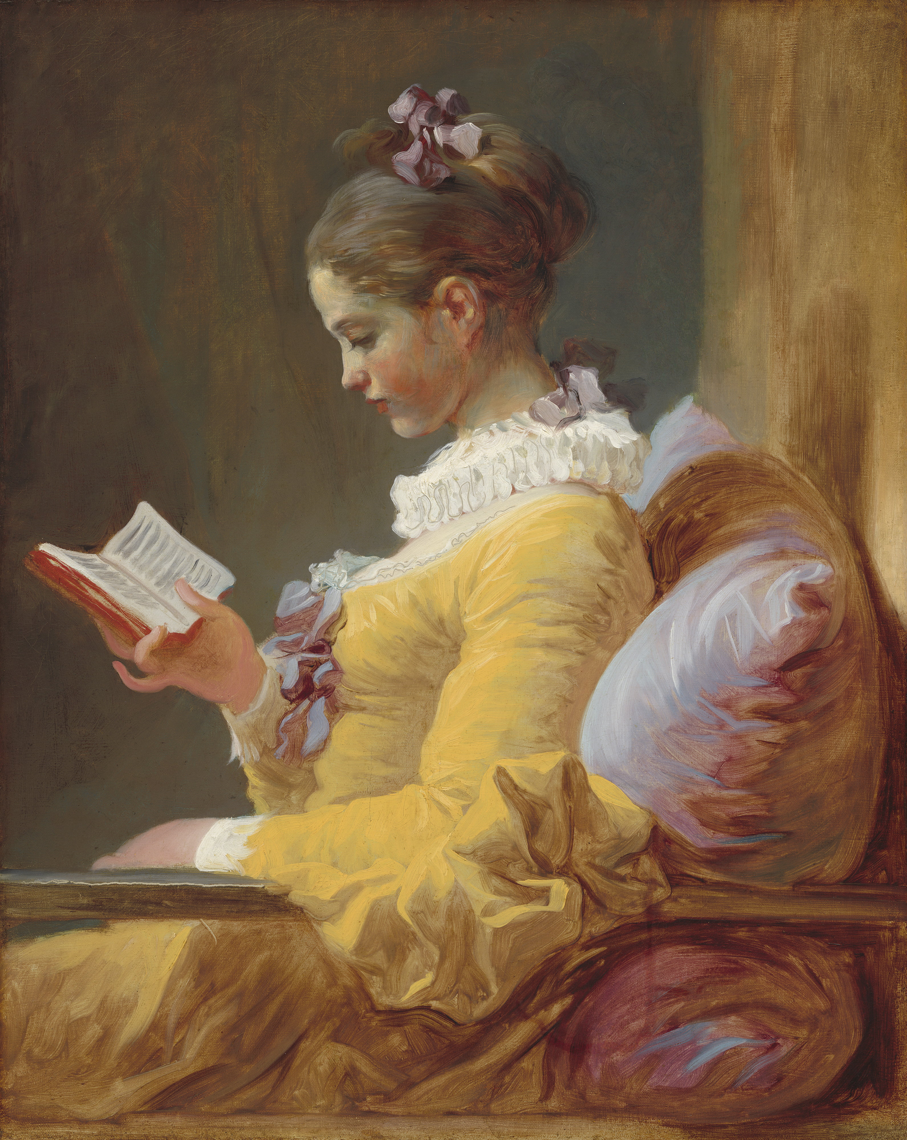 women, paper, lifestyles, adult, girl, a young girl reading, hair, jean-honore fragonard, activity, indoors, hairstyle, one person, 4K, sitting, blond hair, Phone HD Wallpaper