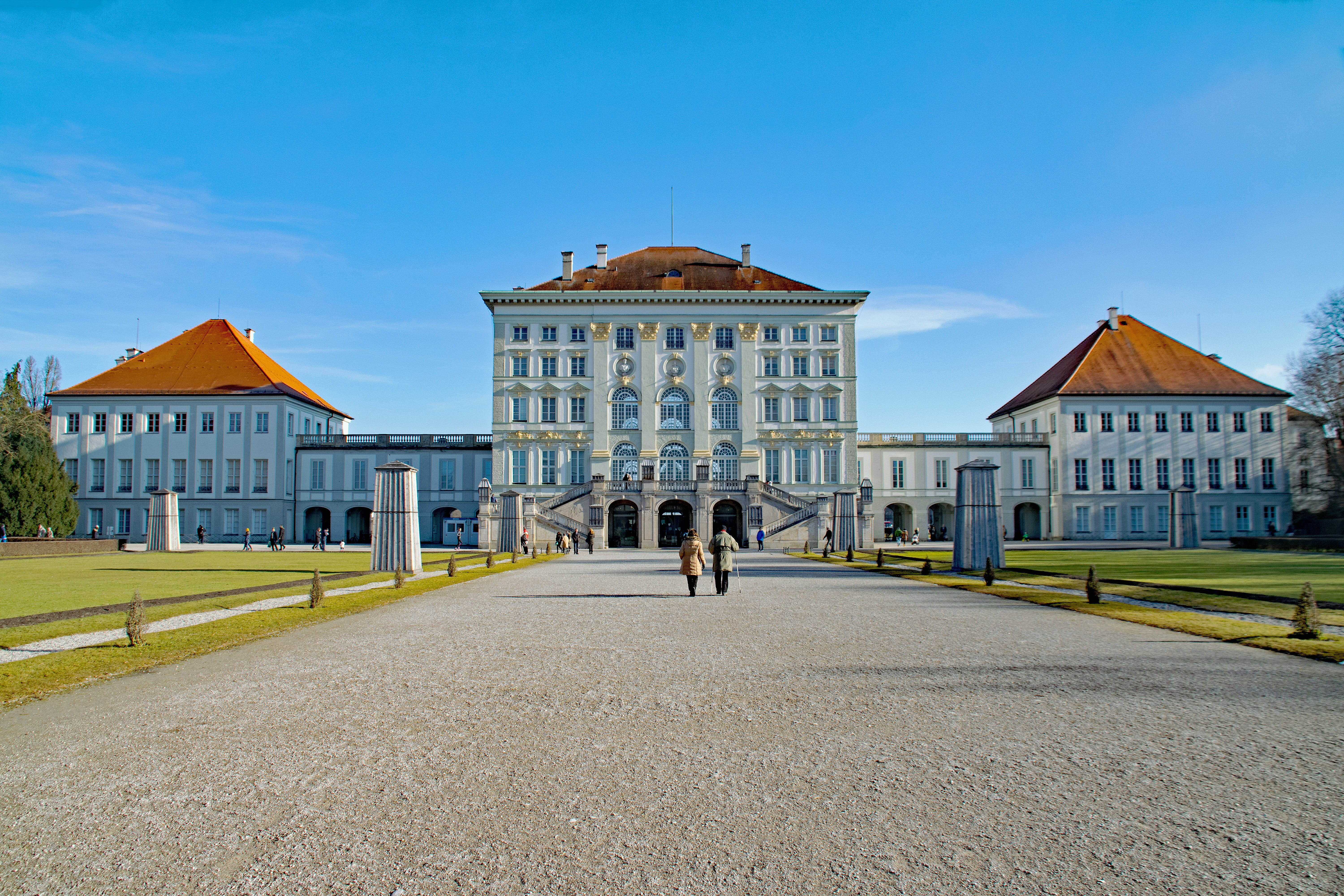 5K, facade, architecture, culture, city, munich, day, bavaria, building exterior, government, built structure, travel destinations, sky, nymphenburg, incidental people, HD Wallpaper