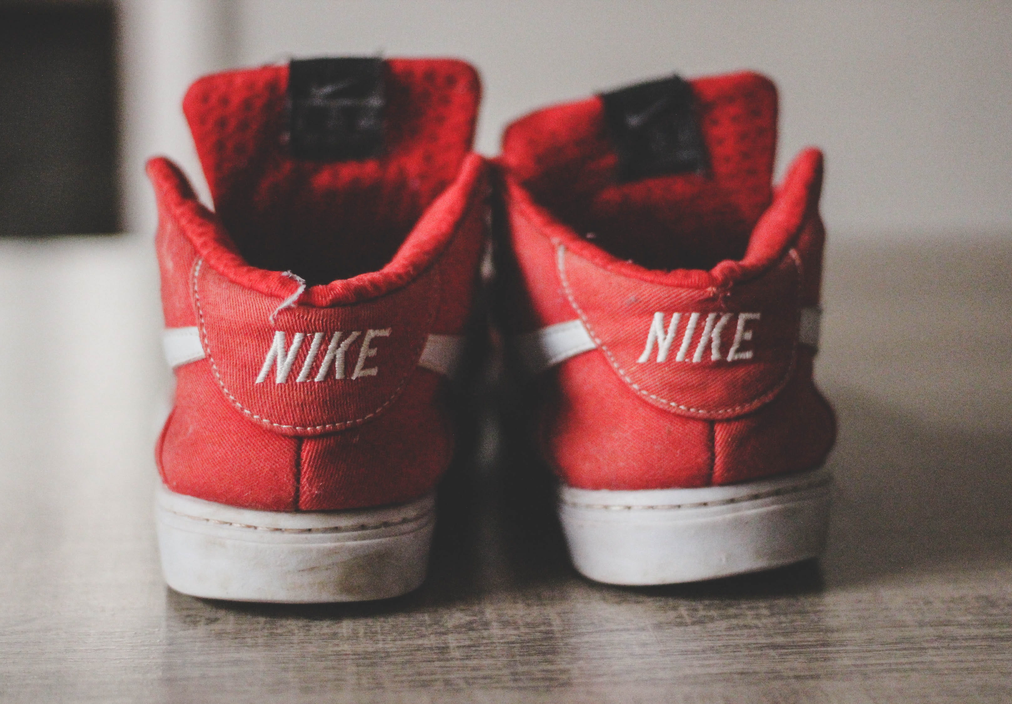 red, still life, trainers, nice, shoes, white, absence, art and craft, wood - material, personal accessory, close-up, three objects, worn, shoe, indoors, HD Wallpaper