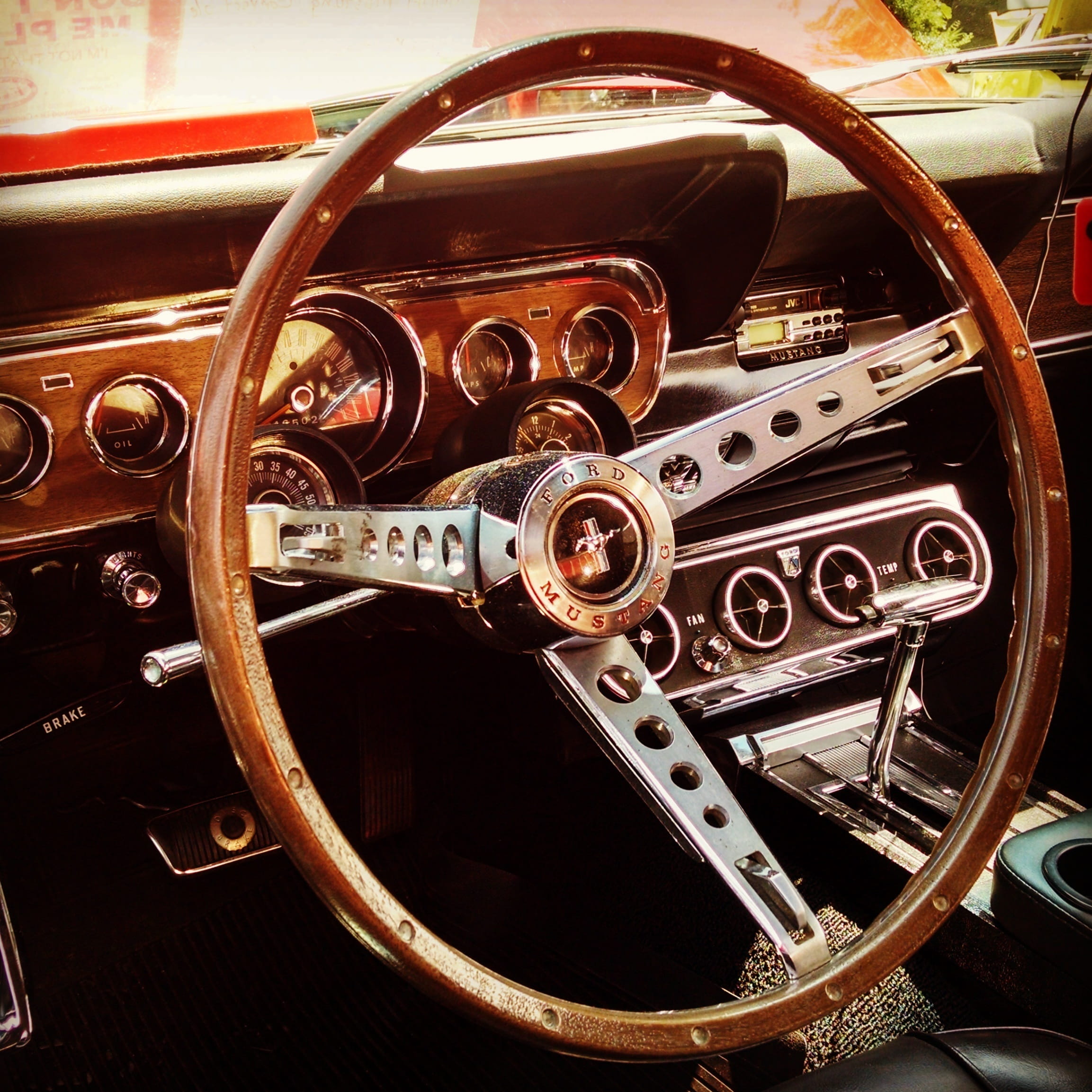 indoors, classic, 1080P, chrome, retro Styled, restore, vehicle interior, old, no people, restoring, vintage, car, transportation, Mustang, outdoors, control panel, Phone HD Wallpaper