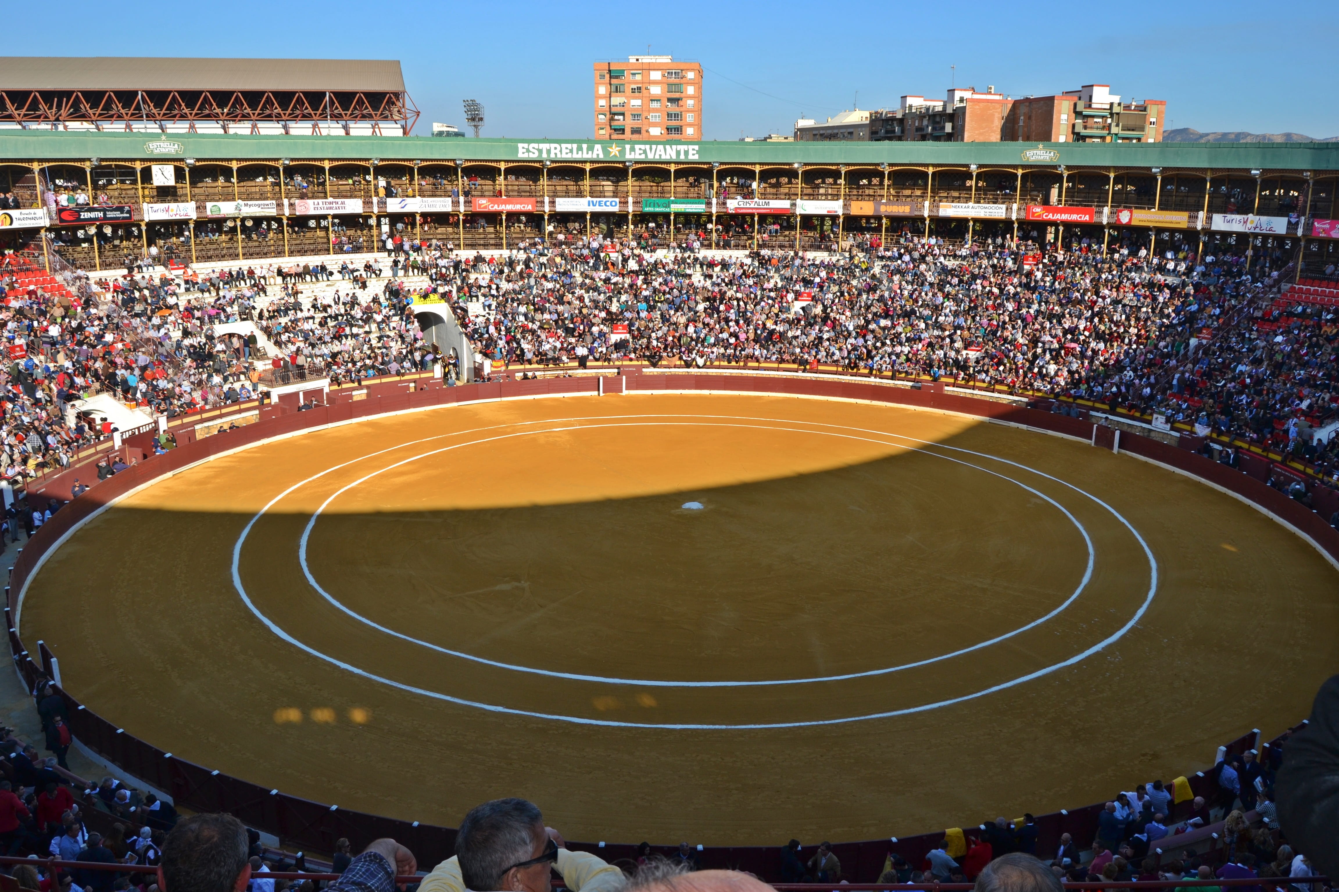la condomina, burladero, real people, sport, architecture, looking, spectator, lifestyles, stadium, Murcia, Bullring, plaza toros, high angle view, building exterior, HD Wallpaper