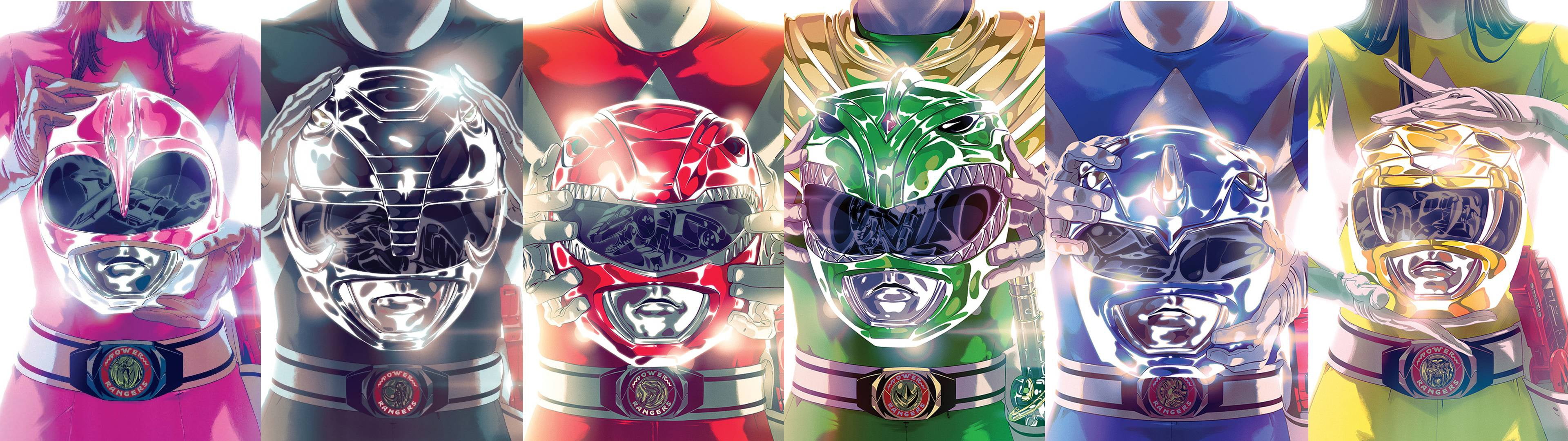 power rangers, 4K, blue, green, red, black, pink, heroes, yellow, team, helmet, HD Wallpaper