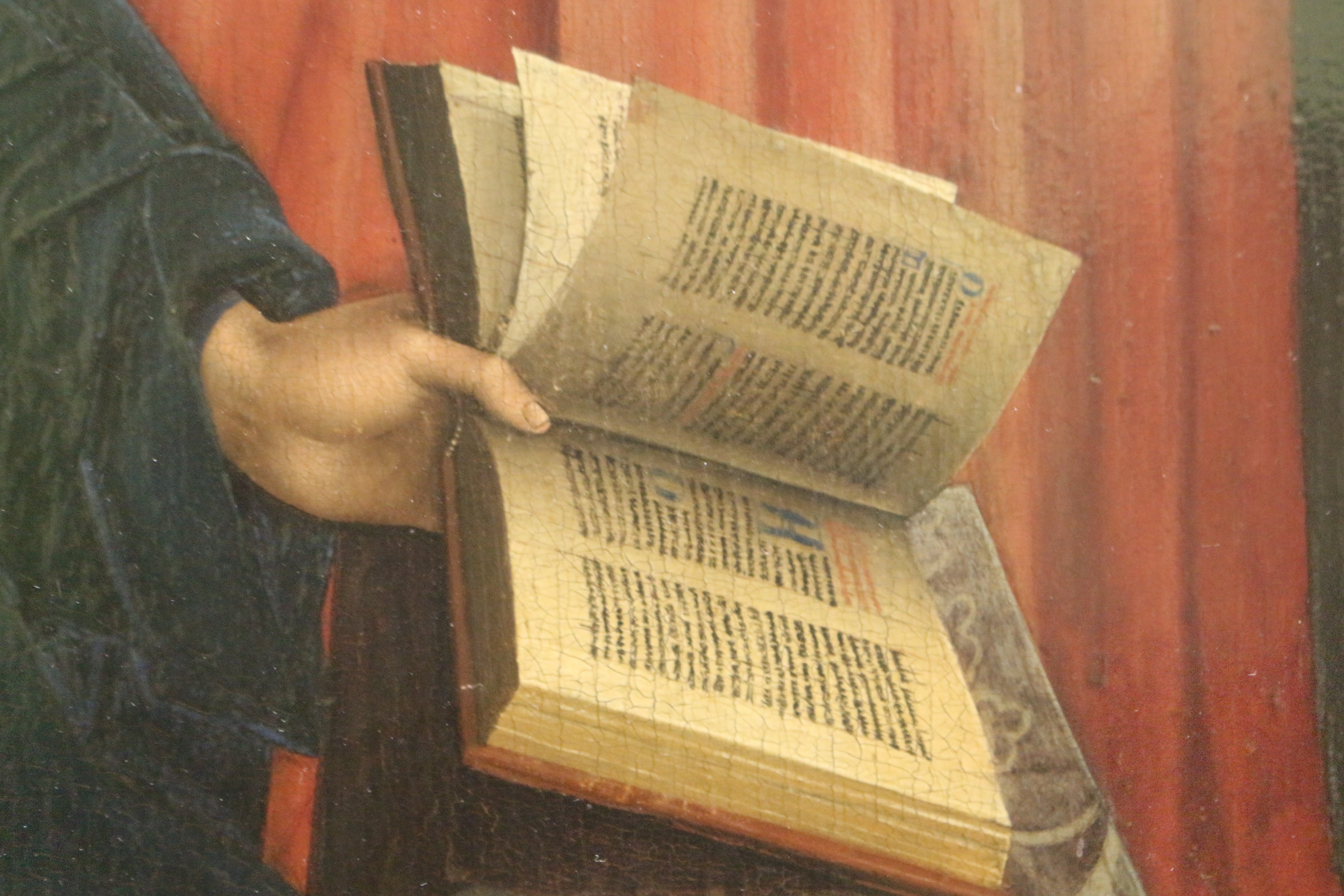 newspaper, hand, wood - material, western script, holding, painting, human body part, publication, close-up, blurred motion, day, 5K, jan van eyck, flemish primitives, HD Wallpaper