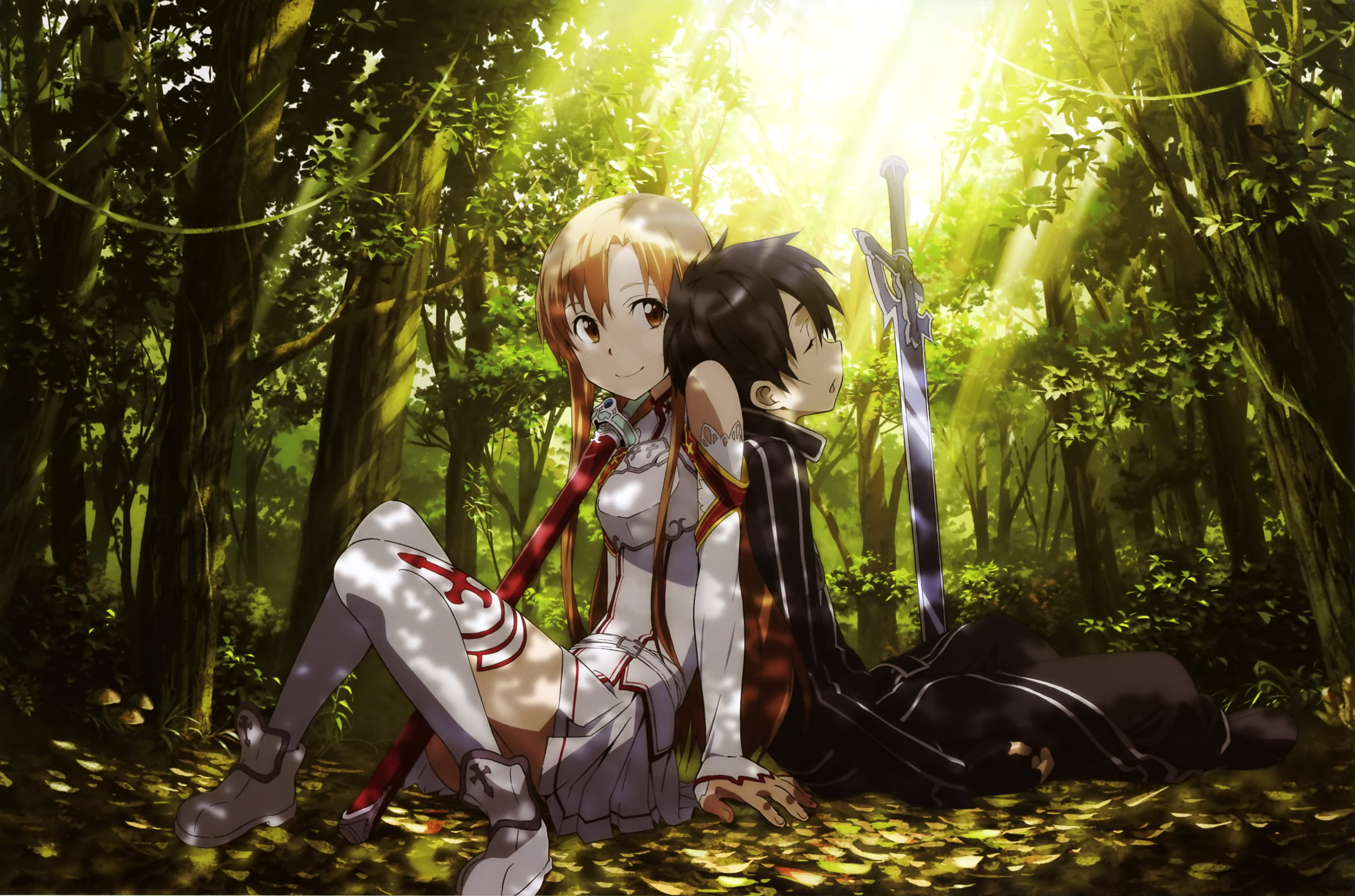 Sword Art Online, Yuuki Asuna, Kirito (Sword Art Online), Kirigaya Kazuto, 4K, HD Wallpaper