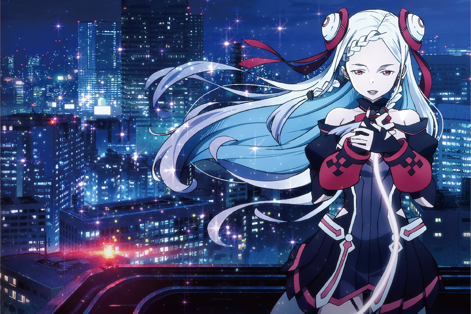 haired, built structure, street, representation, building, architecture, Yuna (Sword Art Online), 1080P, character, Sword Art Online Ordinal Scale, standing, HD Wallpaper