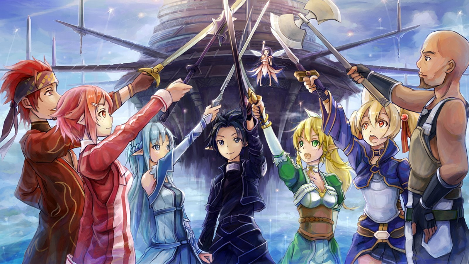 Agil (Sword Art Online), online, Asuna Yuuki, art, Yui (Sword Art Online), 720P, Kirito (Sword Art Online), Klein (Sword Art Online), Lisbeth (Sword Art Online), HD Wallpaper