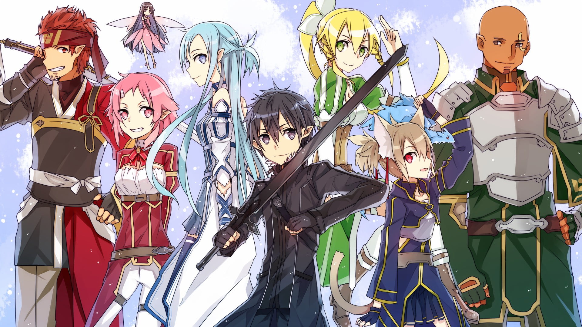 character, anime girls, standing, 1080P, window, day, nature, Kirigaya Kazuto, religion, male likeness, multi colored, human representation, female likeness, HD Wallpaper