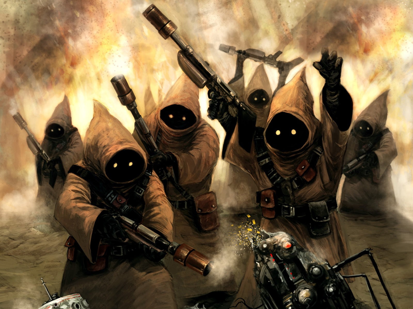 wars, star wars, jawas, 720P, fiction, artwork, science fiction, star, science, HD Wallpaper