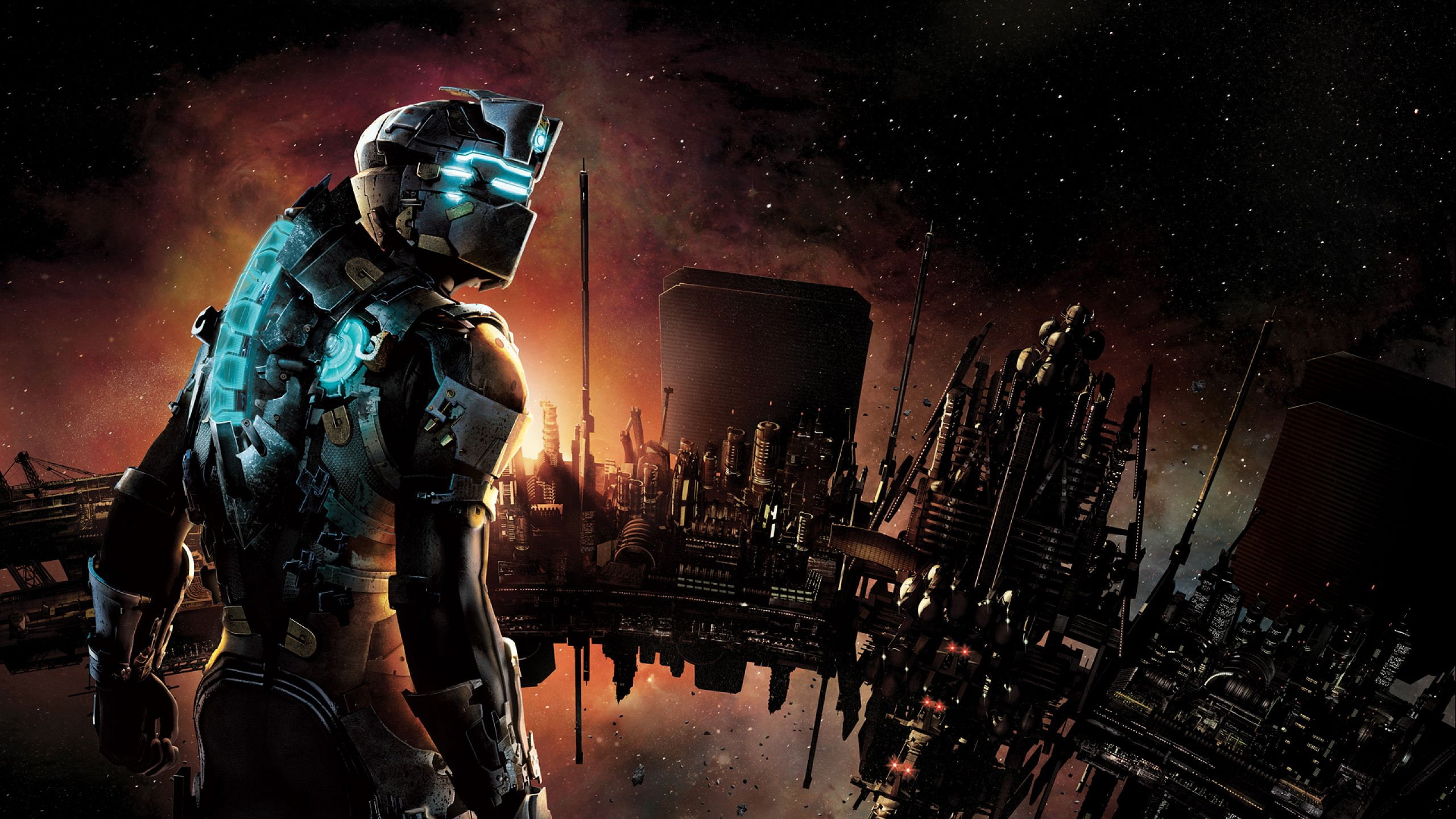 robot, 2K, Aliens, space, sci, Dead, artwork, cyborg, warrior, Futuristic, 2560x1440 px, Deadspace, alien, fi, shooter, action, Fighting, HD Wallpaper