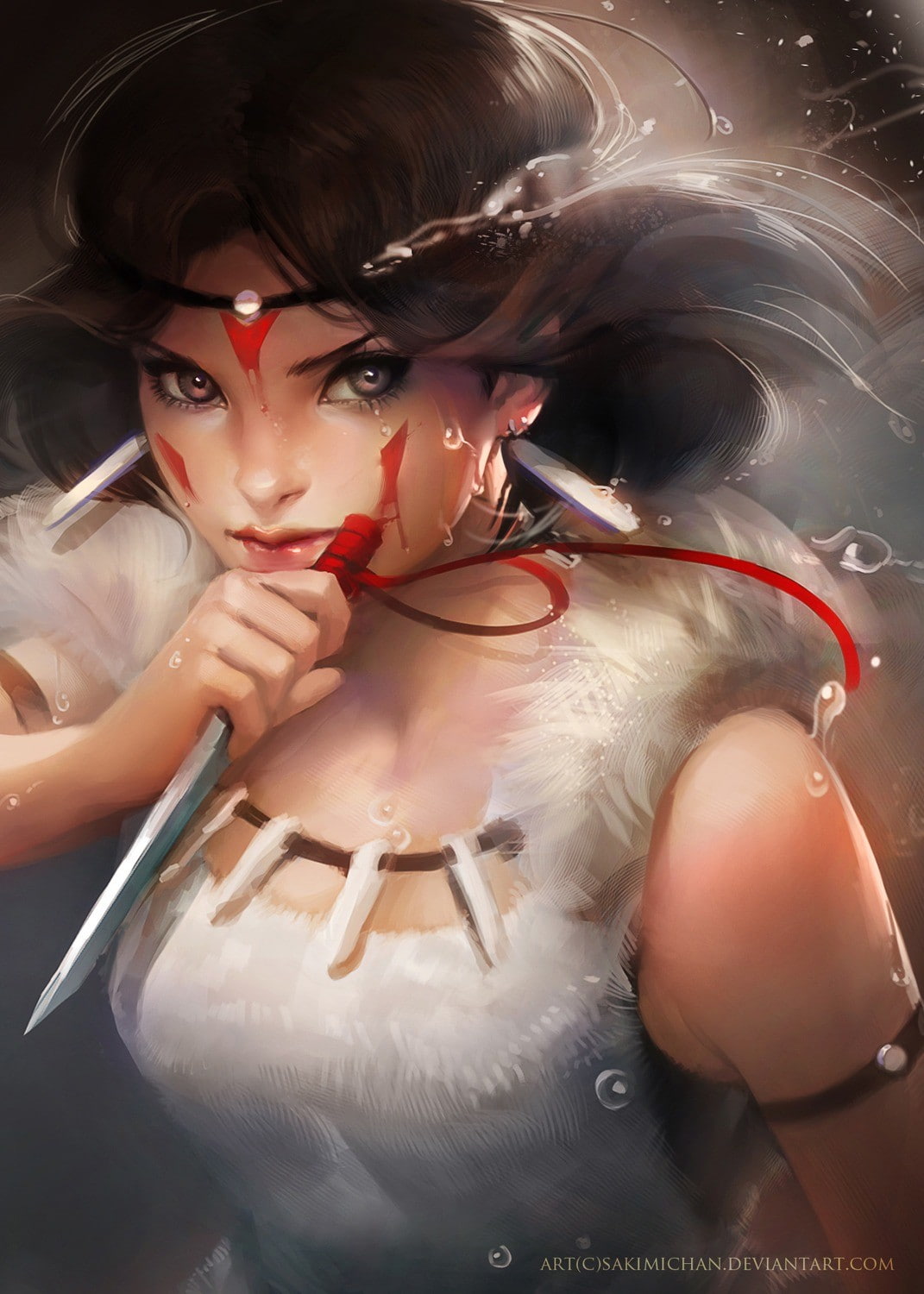 movies, art, sakimichan, entertainment, Princess Mononoke, hd, 720P, mononoke, princess, posters, x, Phone HD Wallpaper