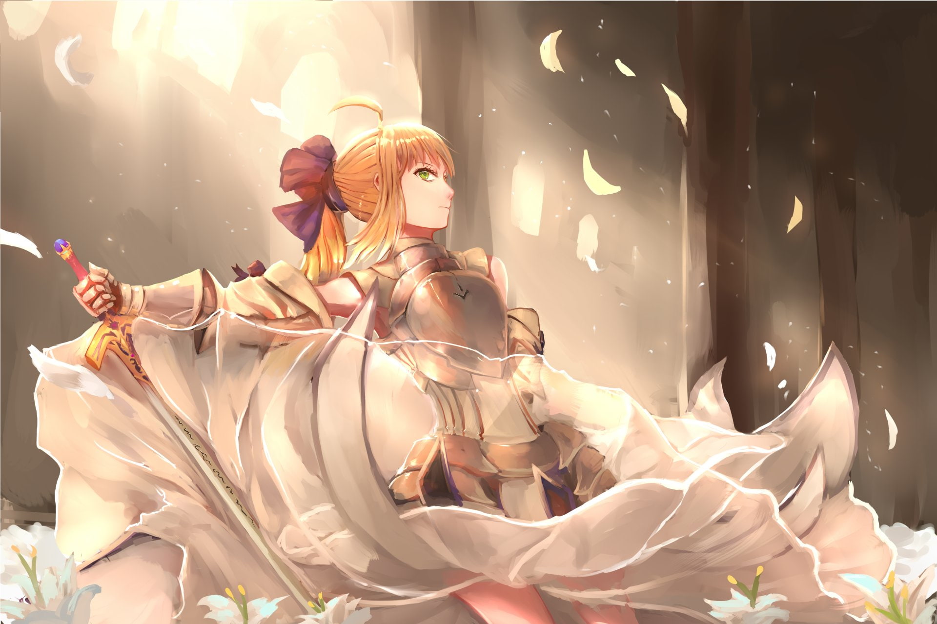 1080P, Fate/unlimited codes, Saber Lily, Sword, Armor, Fate Series, Saber (Fate Series), Woman Warrior, HD Wallpaper