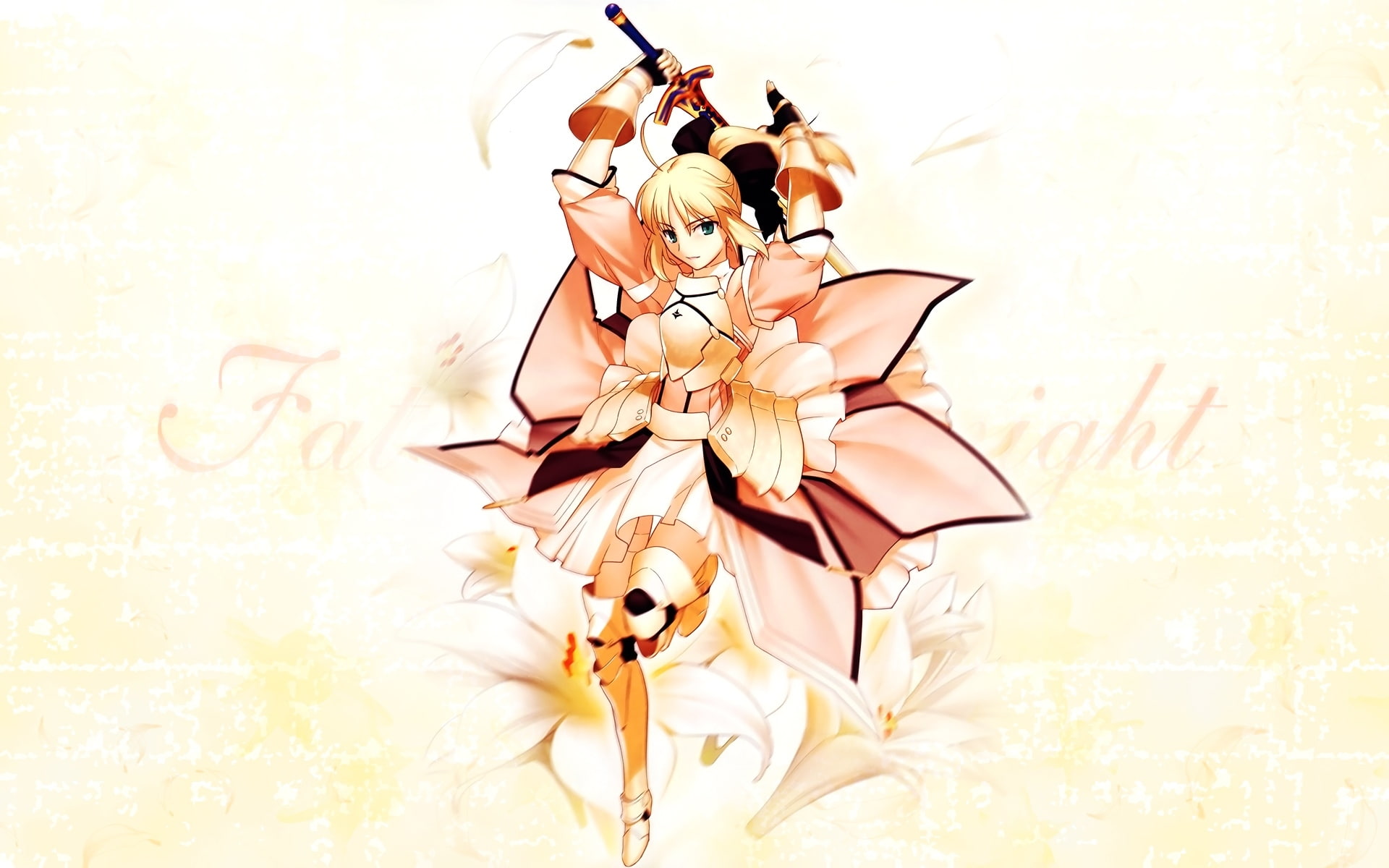 codes, 1080P, detached, sleeves, typemoon, art, lily, anime, Fate Unlimited Codes, fate, hd, Fate/stay Night, unlimited, series, fatestay, night, saber, HD Wallpaper