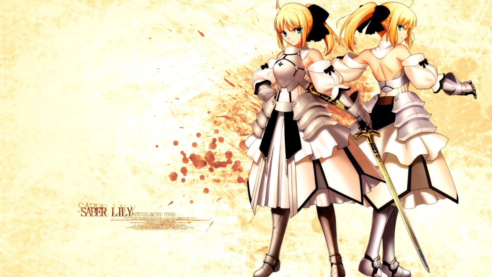 art, series, lily, codes, unlimited, detached, saber, night, stay, fate, 720P, sleeves, anime, fatestay, Fate Unlimited Codes, Fate/stay Night, hd, HD Wallpaper
